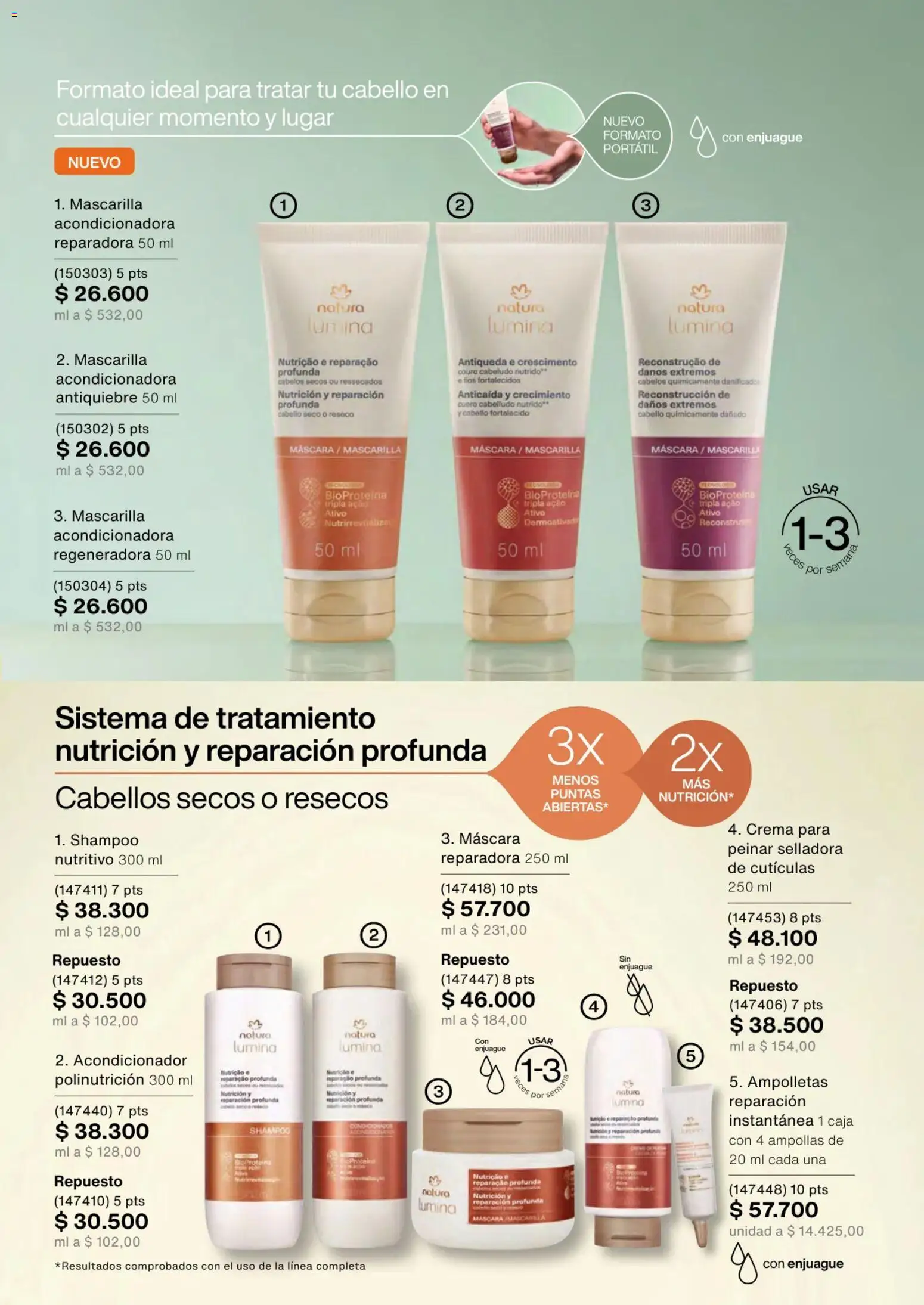 Natura revista - valida desde el 13.11.2025 | Página: 150 | Productos: Shampoo, Mascarilla, Máscara, Acondicionador