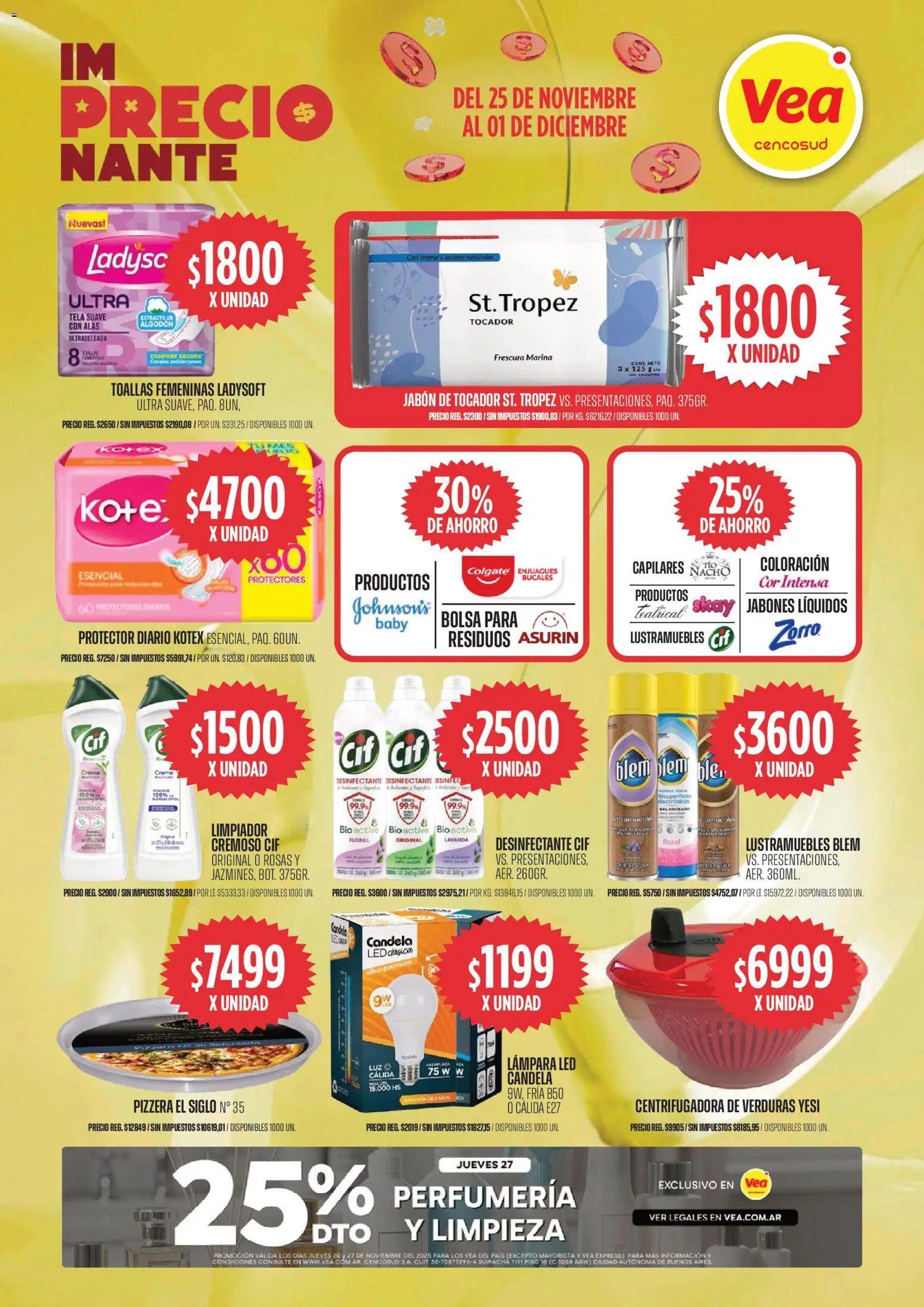 Vea ofertas │ válido desde el 25.11.2025 | Página: 7 | Productos: Bolsa, Lámpara, Limpiador, Protectores diarios