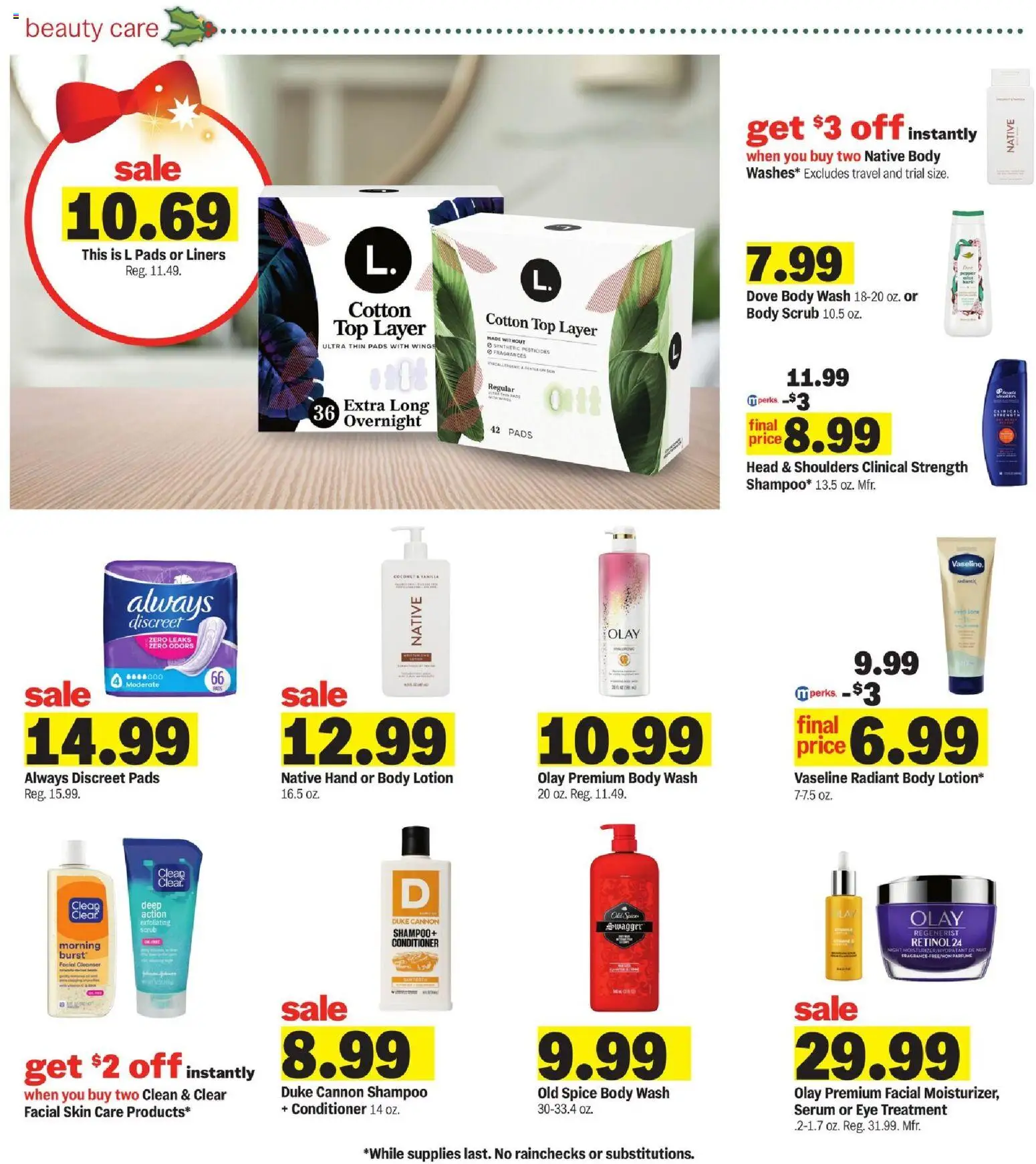 Meijer Weekly Ad - MI - valid from 12.11.2025 | Page: 32 | Products: Shampoo, Conditioner, Pads, Body Wash