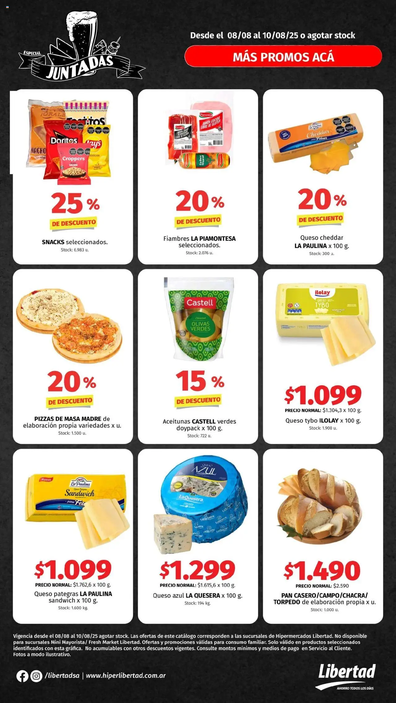 Hipermercado Libertad catálogo │ válido desde el 08.08.2025 | Página: 3 | Productos: Jamón cocido, Aceitunas, Pan, Jamón
