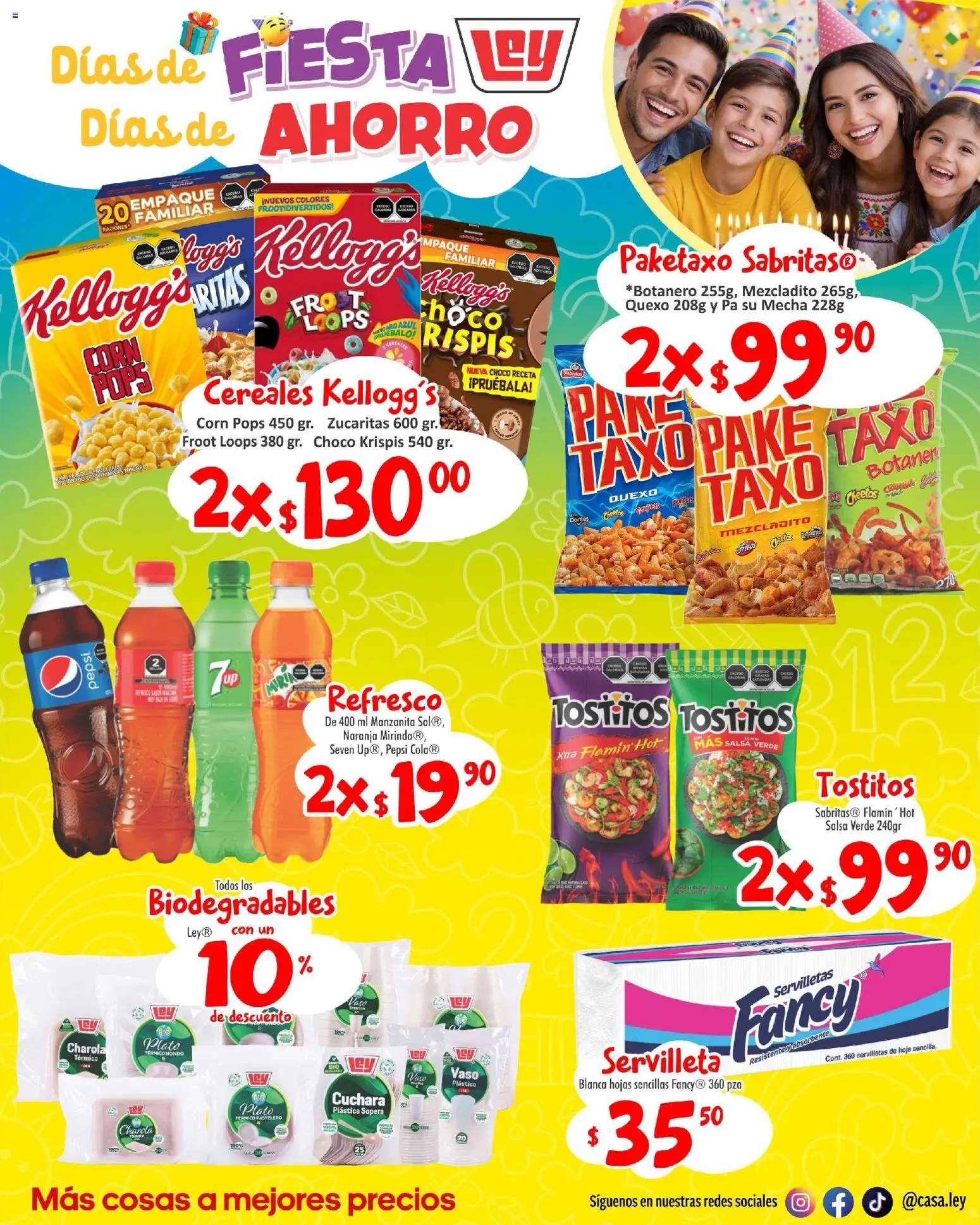 Nuevas ofertas de Casa Ley válidas en toda la República Mexicana desde el 26.04.2026. ¡Encuentra las mejores ofertas en Casa Ley folleto Casa Ley folleto Frontera suple Dia del Niño! | Página: 5 | Productos: Refresco, Cereales, Cuchara, Servilletas