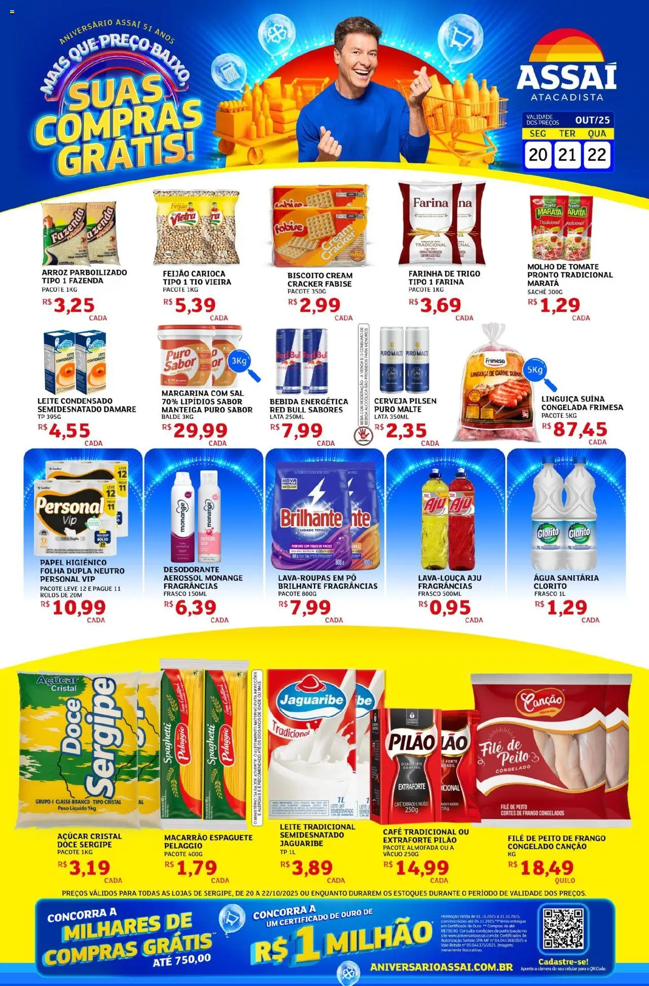 Assaí Atacadista Folheto - válido de 20.10.2025 | Página: 1 | Produtos: Desodorante, Farinha de trigo, Linguiça, Papel higiênico