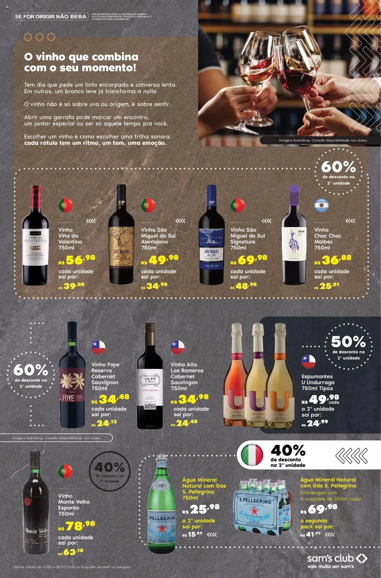 Sam's Club Folheto - válido de 17.06.2025 | Página: 12 | Produtos: Vinho, Chá, Água mineral