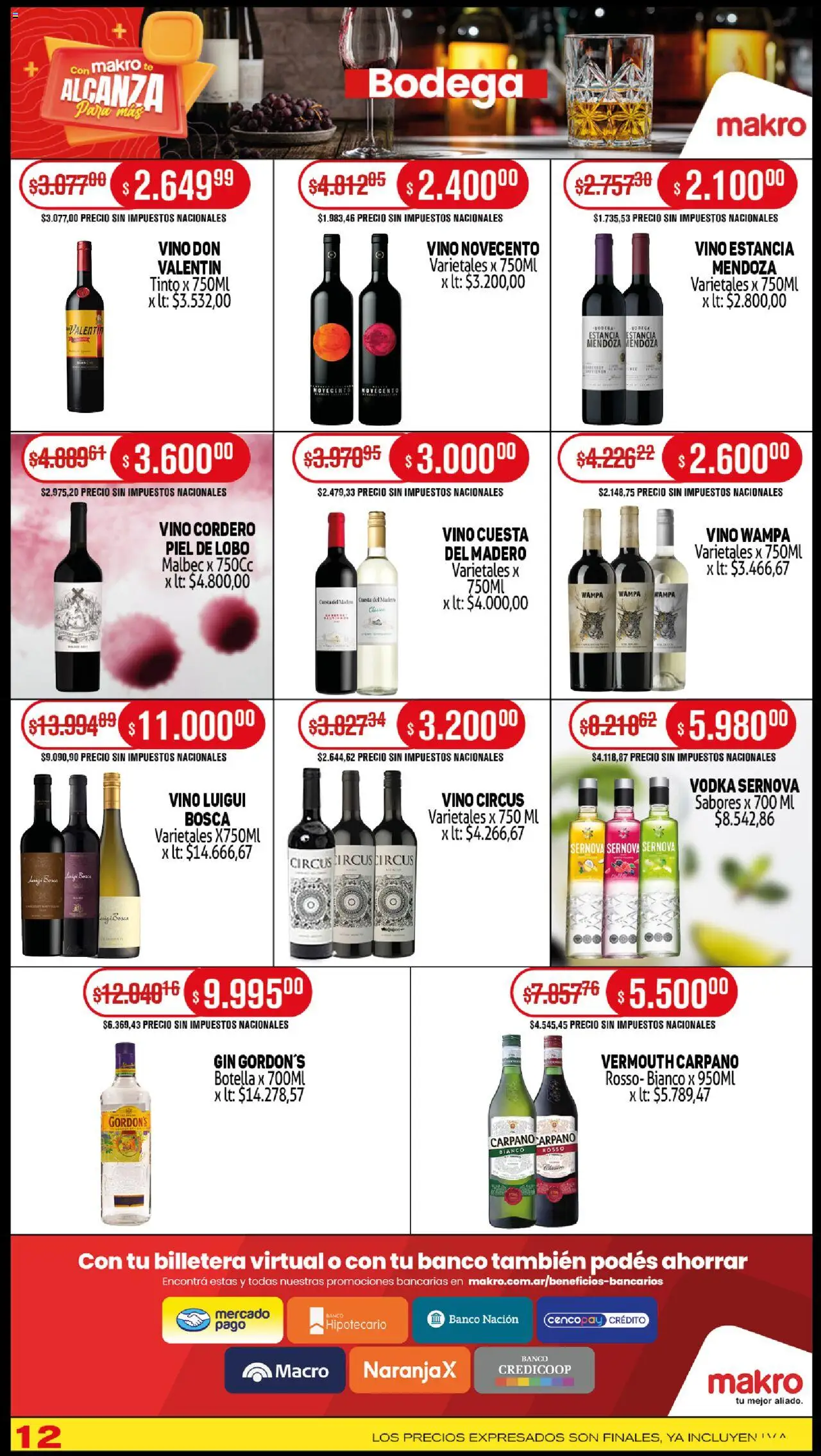 Makro ofertas │ válido desde el 02.10.2025 | Página: 12 | Productos: Vodka, Botella, Té, Billetera