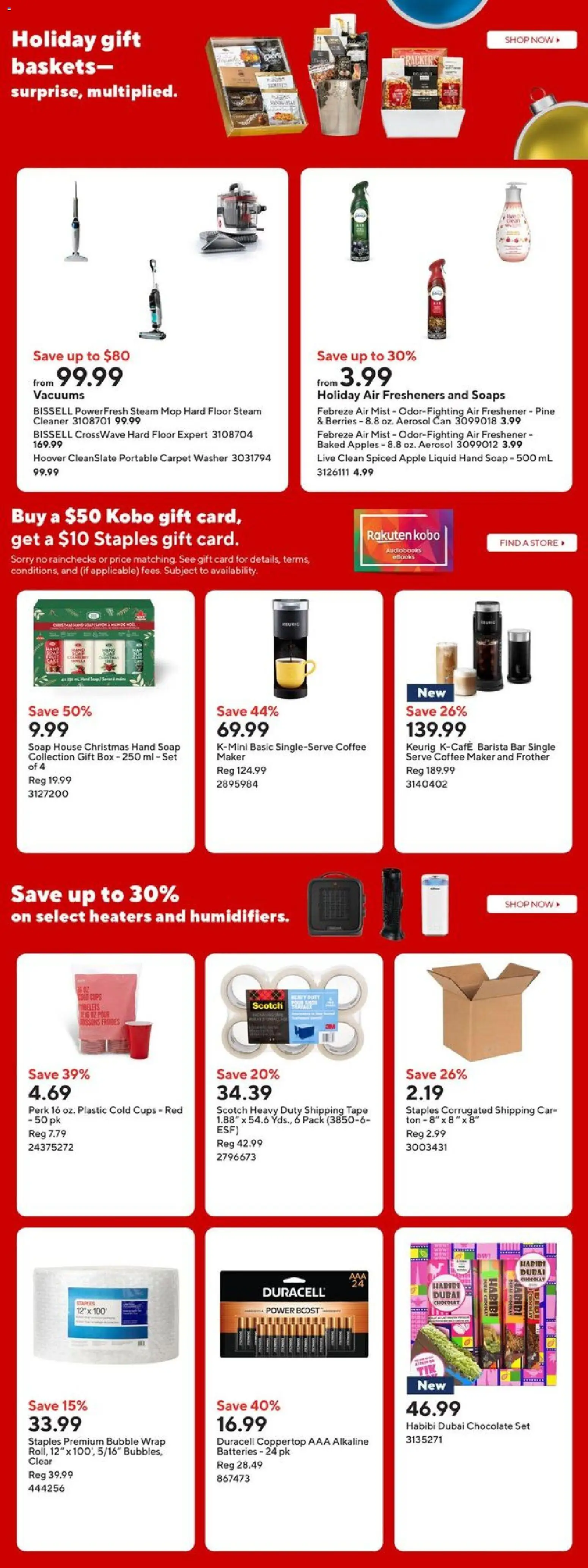 Staples flyer valid from 05.12.2025 | Page: 4 | Products: Coffee maker, Box, Carpet, Coffee