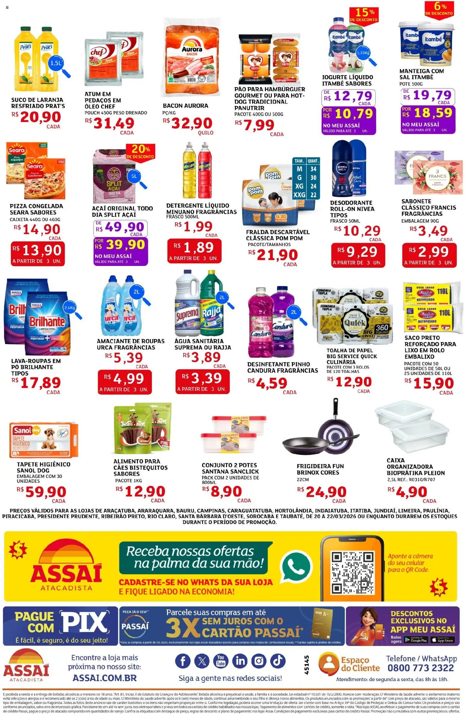 Assaí Atacadista Folheto - válido de 20.03.2026 | Página: 2 | Produtos: Frigideira, Celular, Pó, Detergente