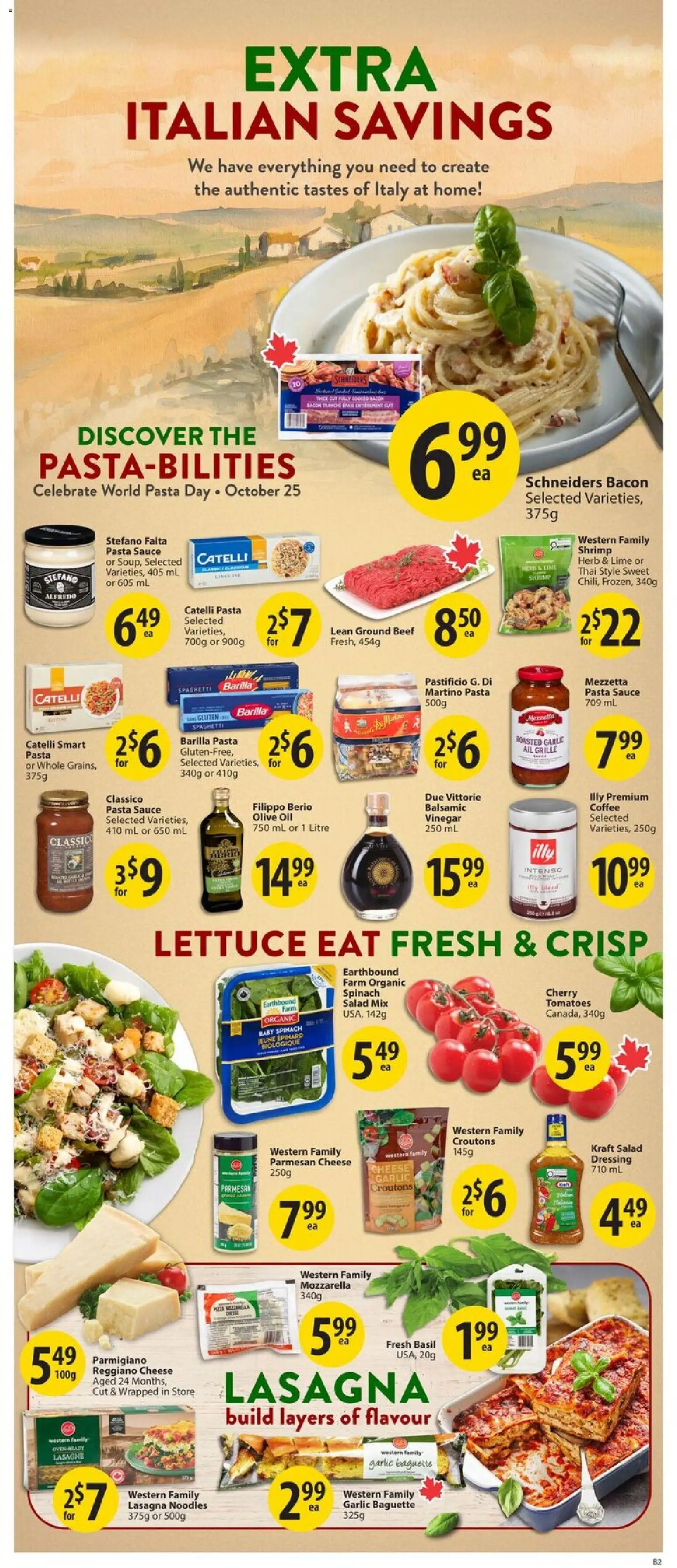 Save on foods flyer valid from 23.10.2025 | Page: 12 | Products: Beef, Salad, Oil, Tomatoes