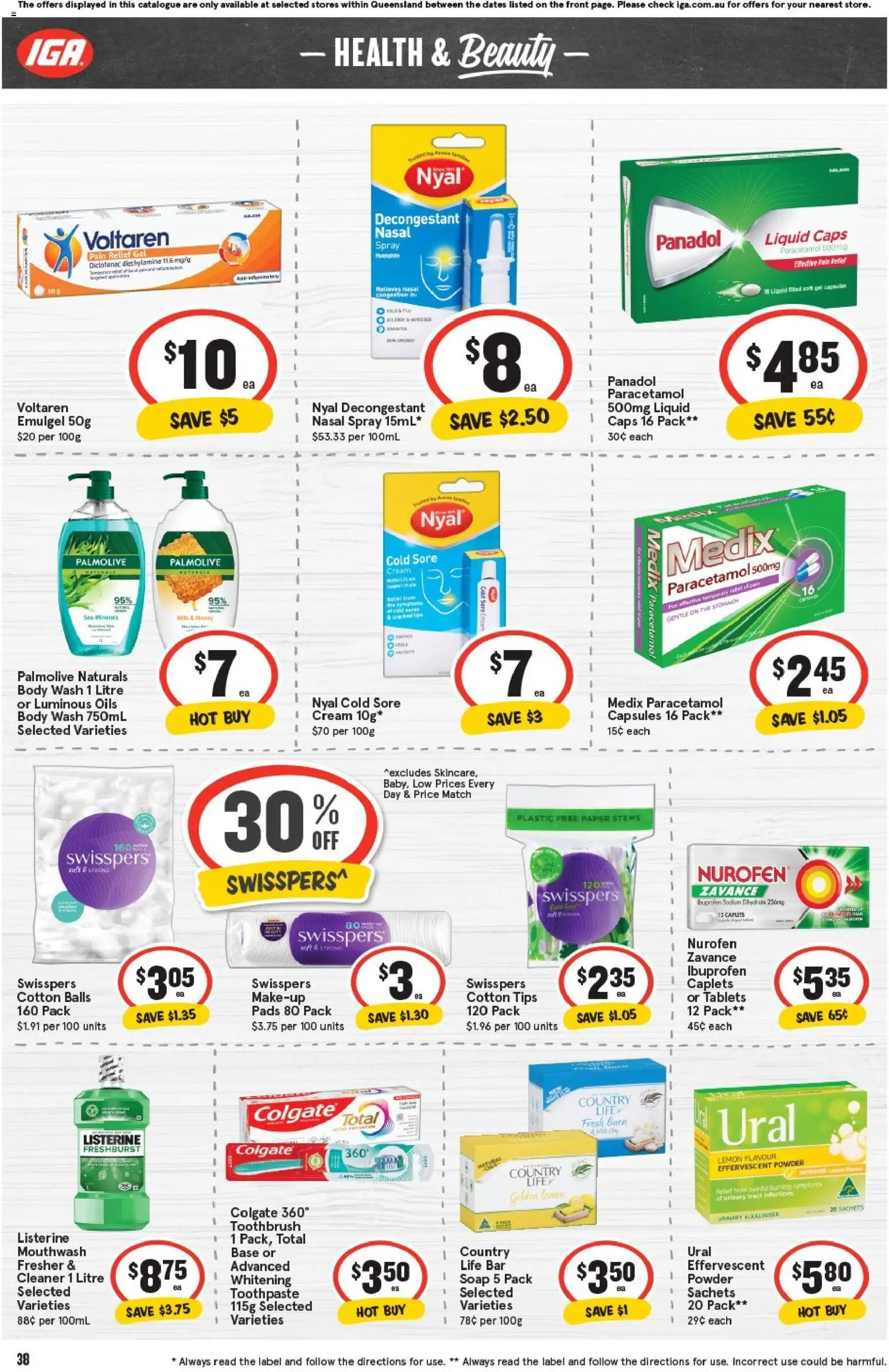 IGA catalogue - valid from 05.11.2025 | Page: 38 | Products: Mouthwash, Lemon, Tablets, Pain relief