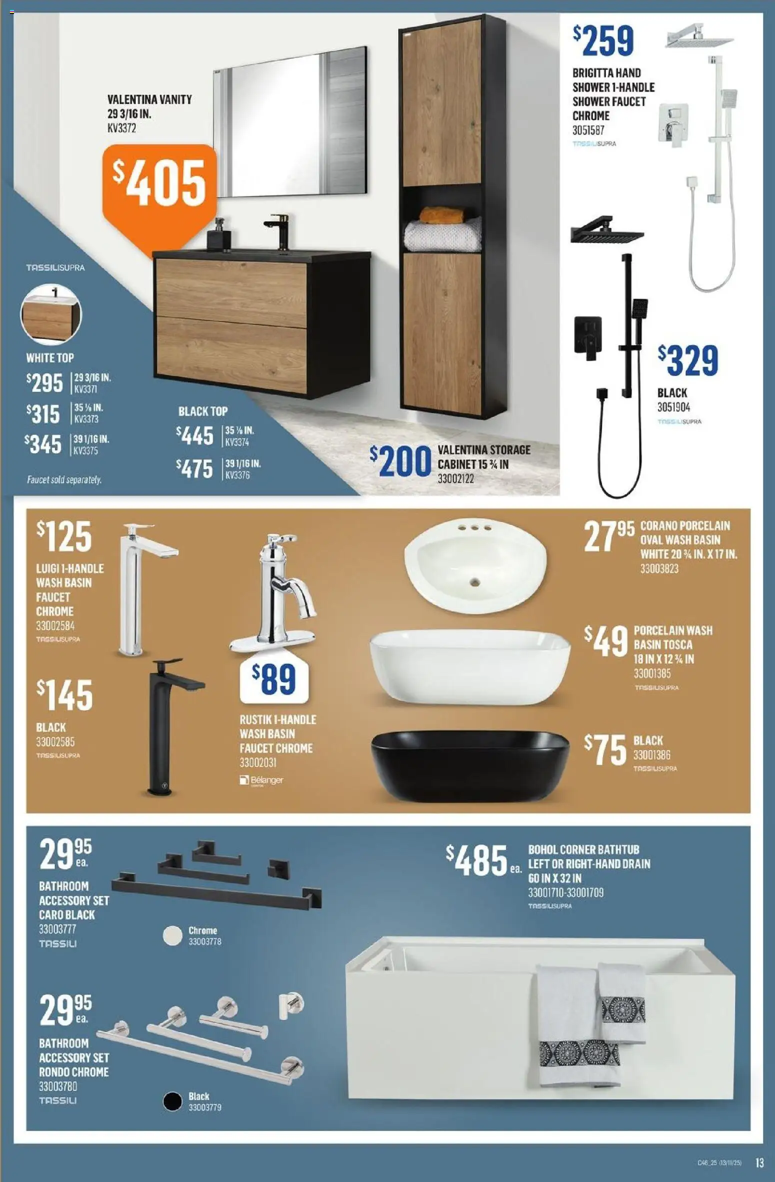 Canac flyer valid from 13.11.2025 | Page: 13 | Products: Cabinet, Shower