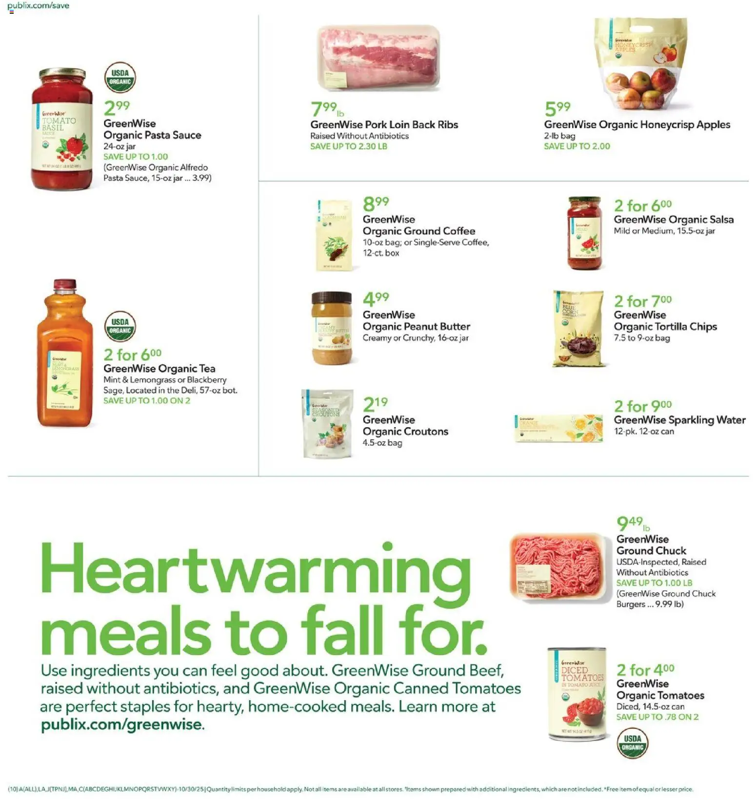 Publix Leaflet - valid from 29.10.2025 | Page: 10 | Products: Butter, Coffee, Juice, Sauce
