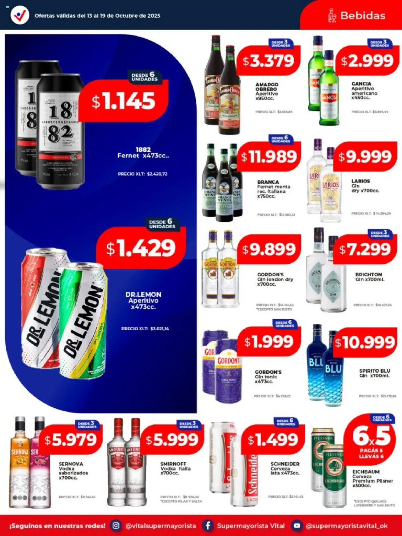 Vital - Ofertas - Avellaneda │ válido desde el 13.10.2025 | Página: 24 | Productos: Vodka, Gin, Fernet, Cerveza
