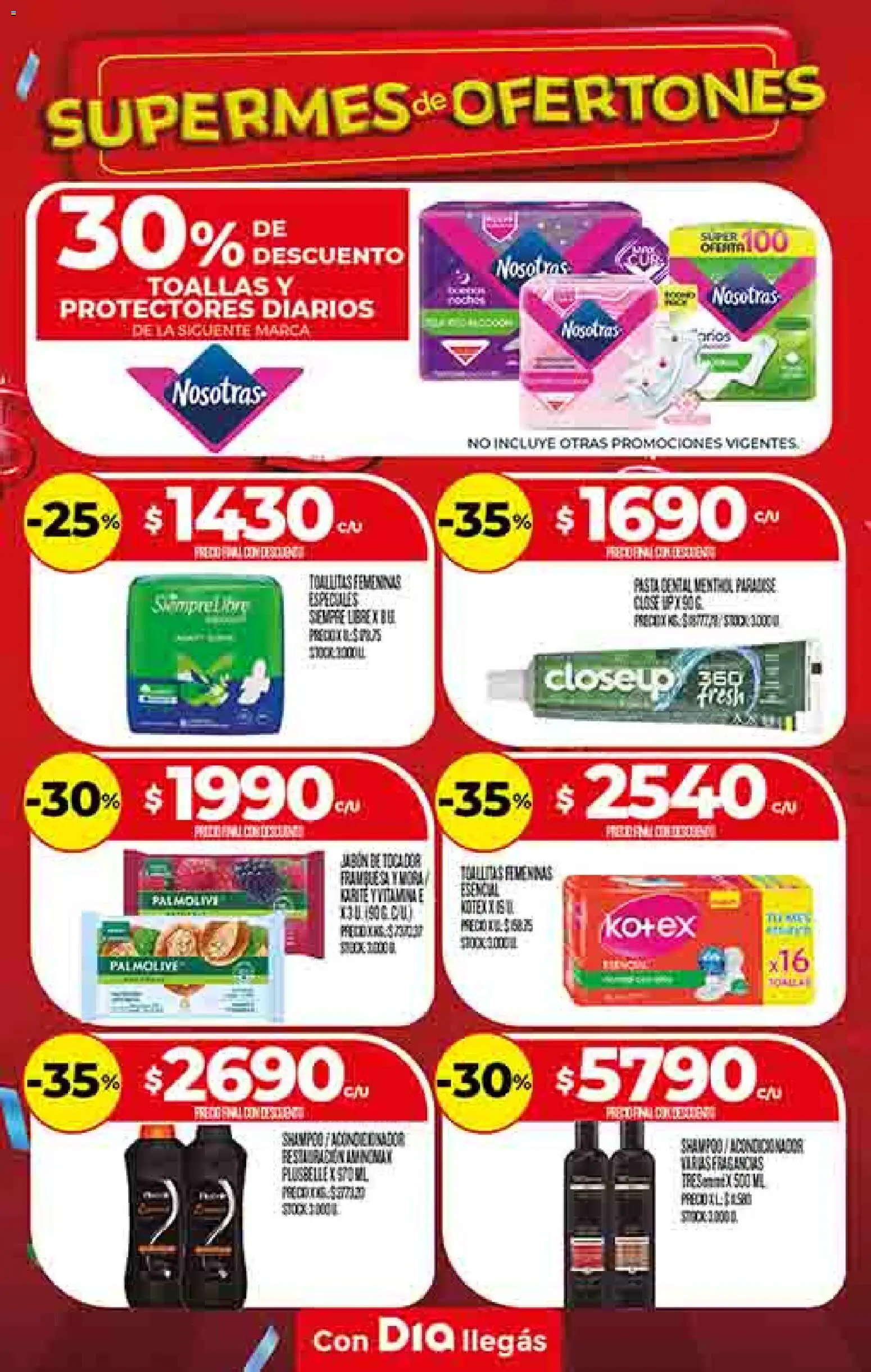 Supermercado DIA Ofertas │ válido desde el 22.10.2025 | Página: 21 | Productos: Toallas, Acondicionador, Jabón, Protectores diarios