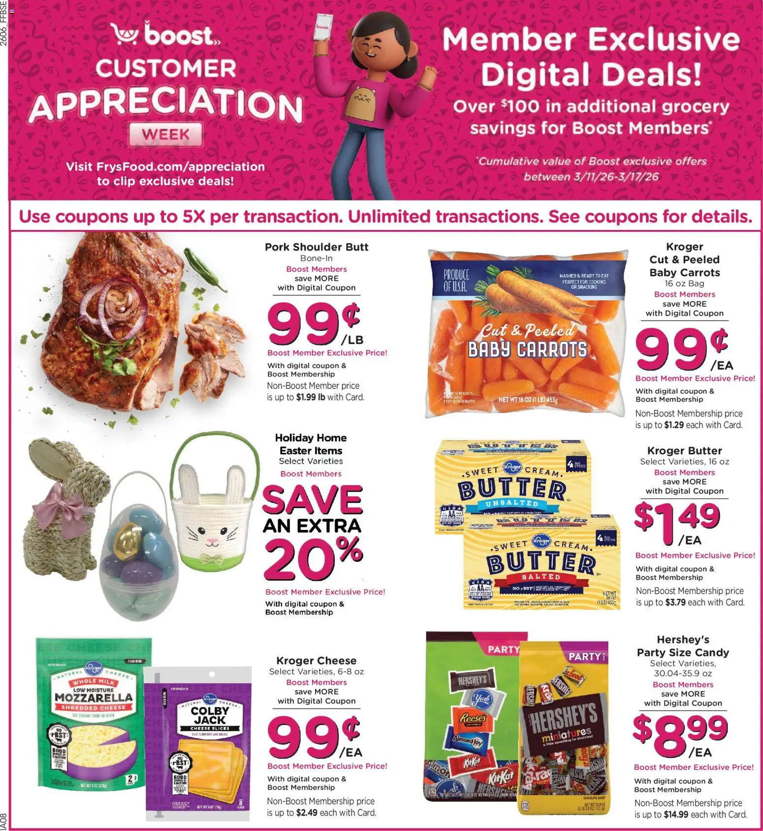 Fry's Food Weekly Ad - valid from 11.03.2026 | Page: 8 | Products: Clip, Cheese, Pork, Bag