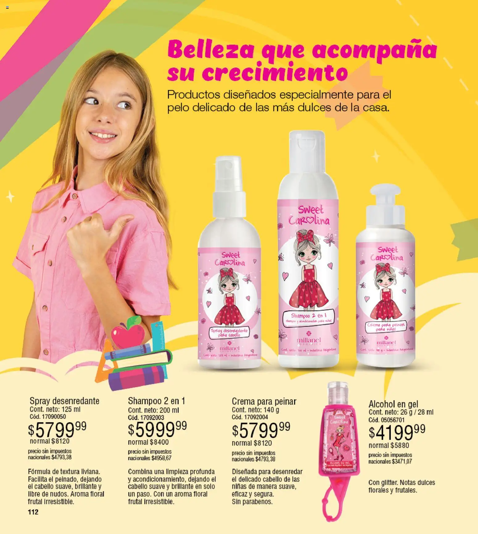 Millanel - Catálogo │ válido desde el 02.03.2026 | Página: 112 | Productos: Alcohol en gel, Shampoo, Acondicionador, Crema