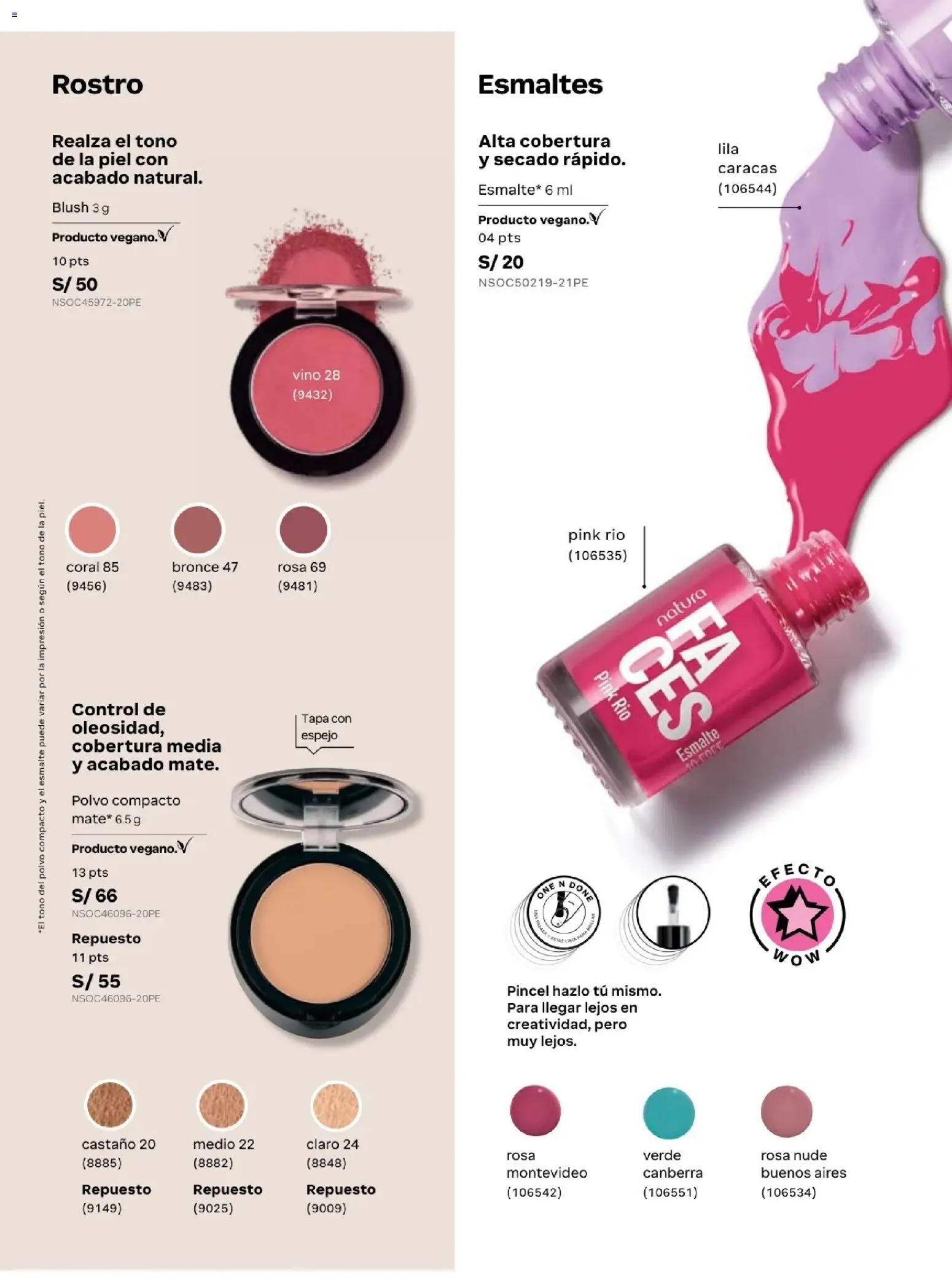 Catálogo Natura válido desde 31.03.2026 | Página: 91 | Productos: Pincel, Espejo, Vino, Polvo