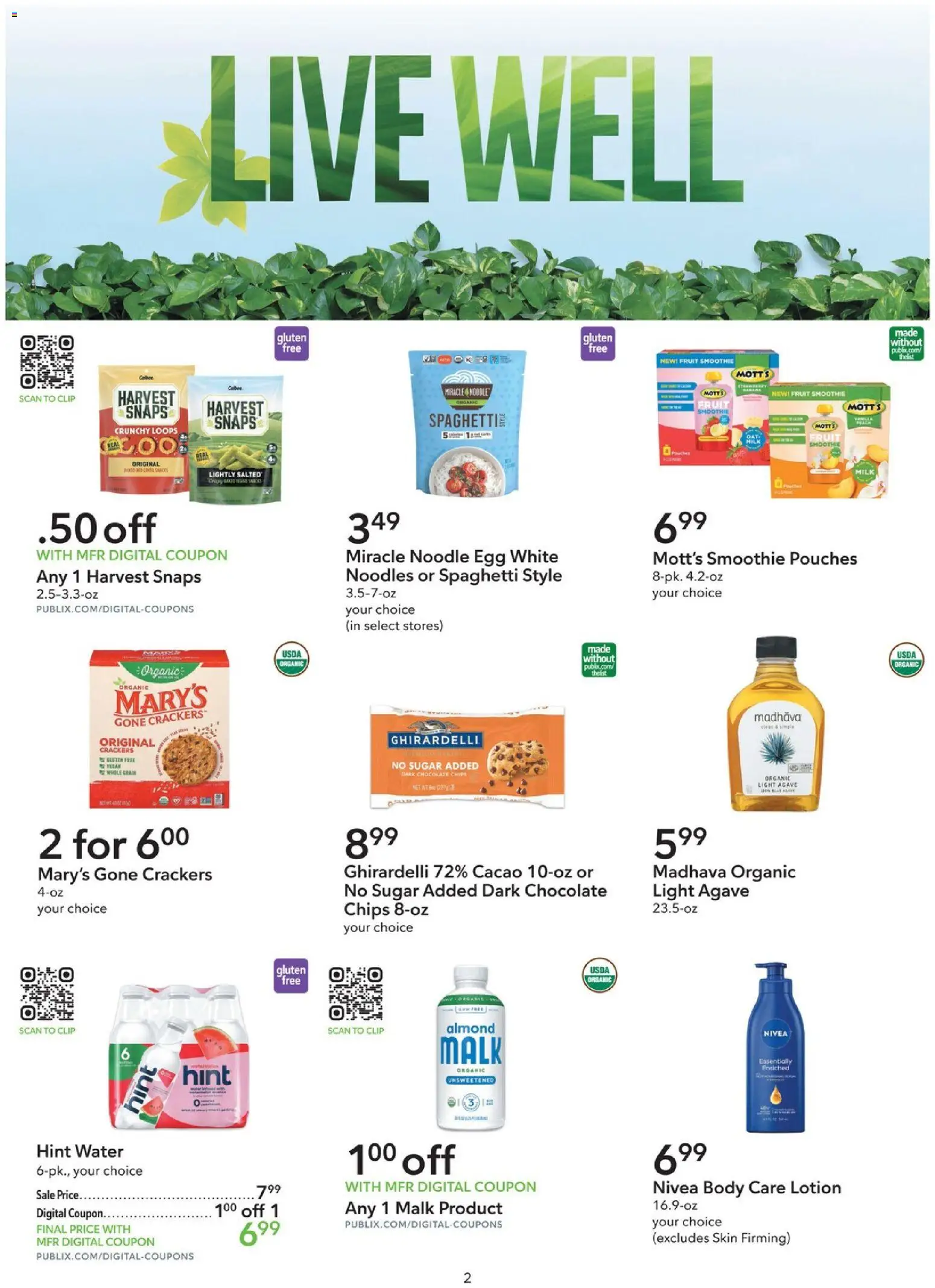 Publix Extra Savings - valid from 21.02.2026 | Page: 2 | Products: Clip, Milk, Chocolate, Noodles