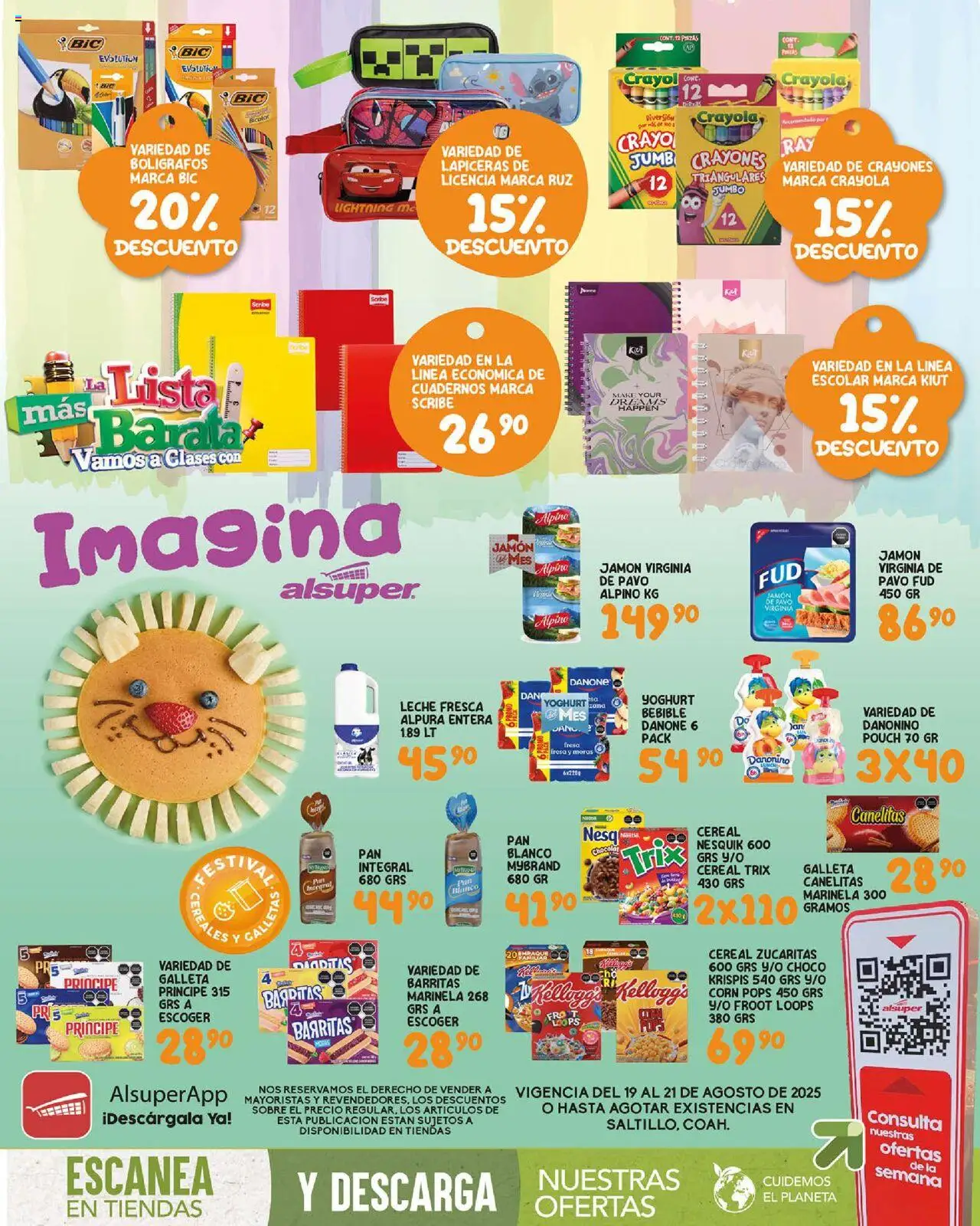 Nuevas ofertas de Alsuper válidas en toda la República Mexicana desde el 19.08.2025. ¡Encuentra las mejores ofertas en Alsuper - Folleto - Saltillo! | Página: 1 | Productos: Fresa, Leche, Jamón, Sobre