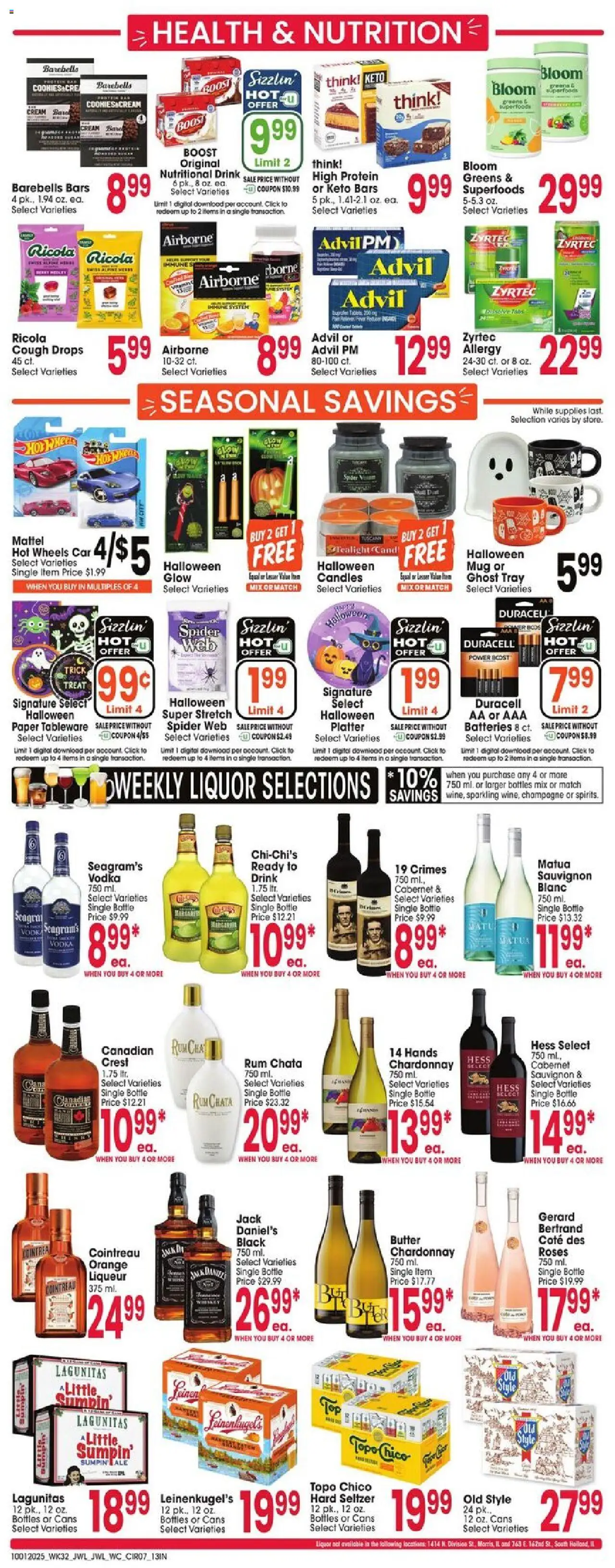 Jewel Osco Weekly Ad - IN - valid from 01.10.2025 | Page: 7 | Products: Butter, Cream, Vodka, Greens
