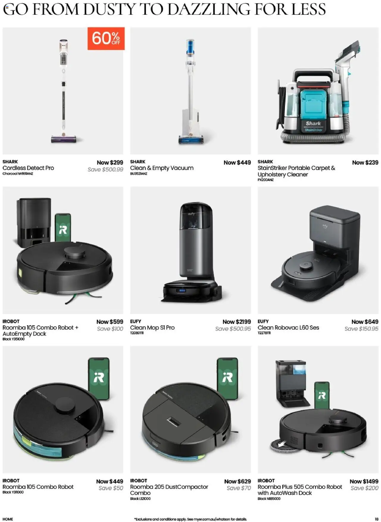 Myer catalogue - valid from 12.08.2025 | Page: 18 | Products: Carpet, Cleaner, Portable, Robot