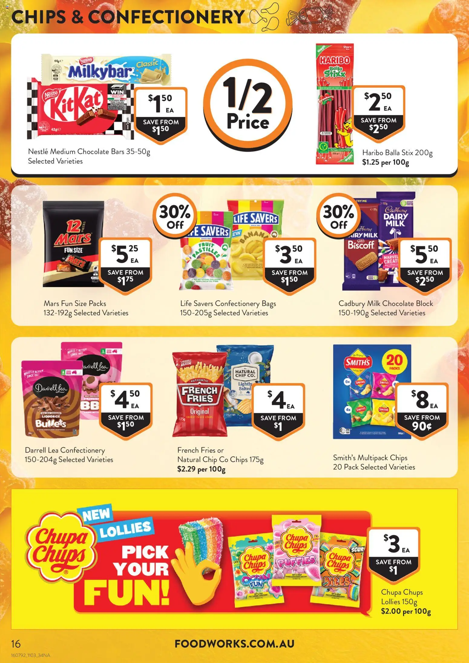 Foodworks catalogue - valid from 11.03.2026 | Page: 16 | Products: Milk, Dairy, Lollies, Chips