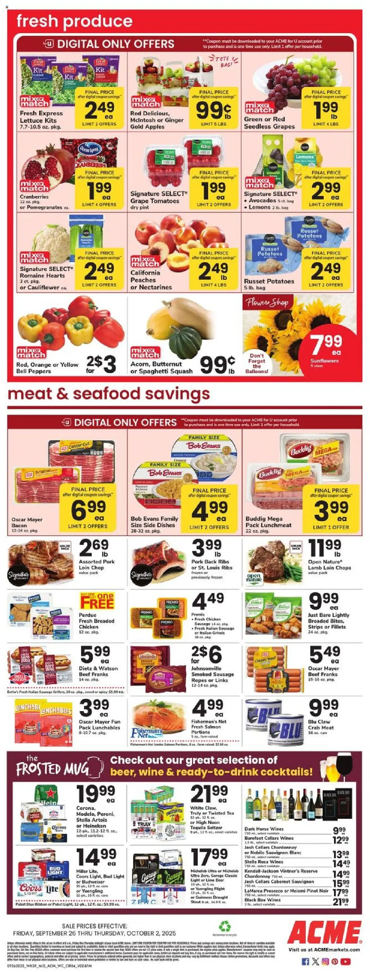 Acme Weekly Ad - PA - valid from 26.09.2025 | Page: 4 | Products: Beer, Apples, Beef, Potatoes