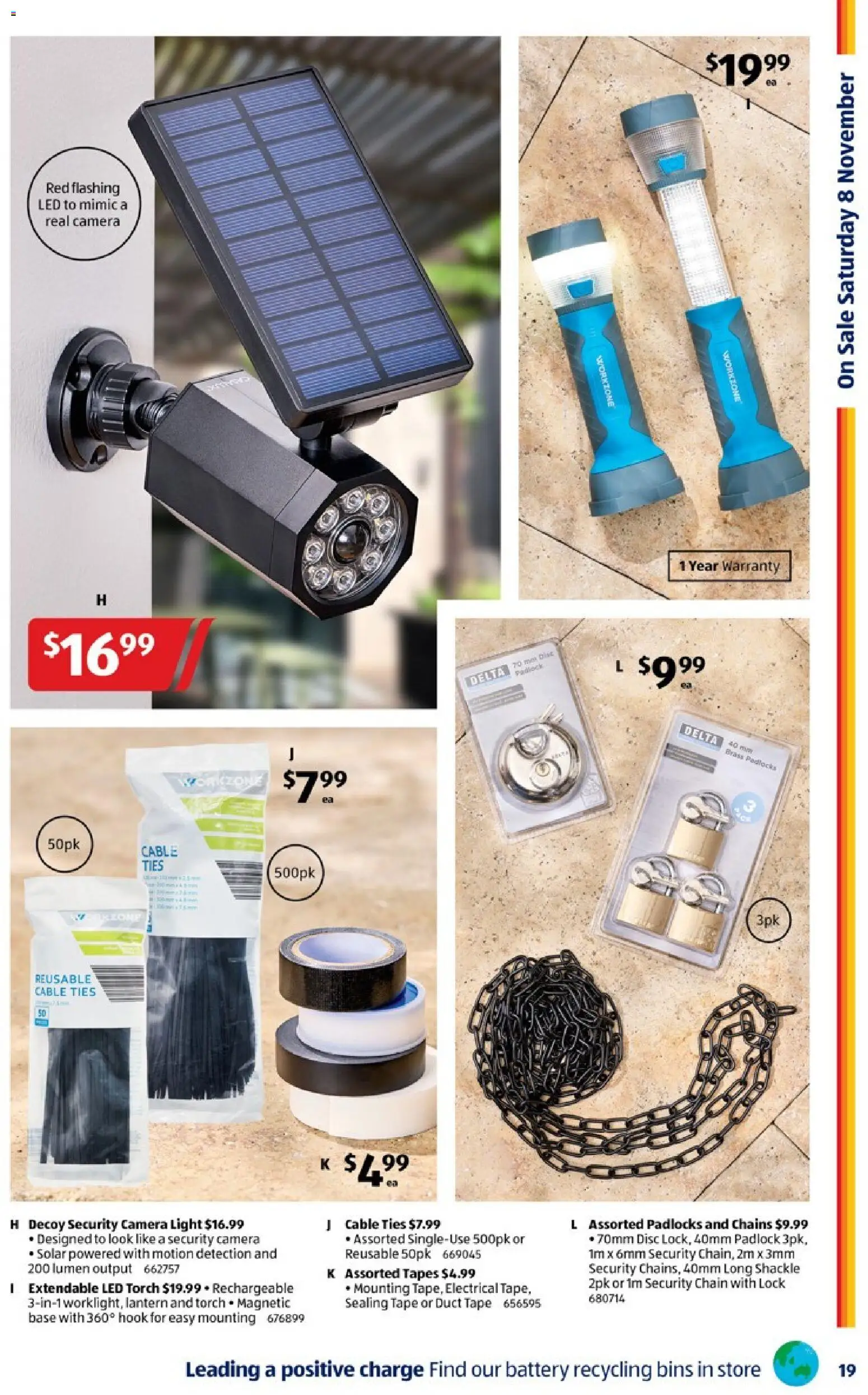 Aldi catalogue - valid from 05.11.2025 | Page: 19 | Products: Battery, Chain, Camera, Cable