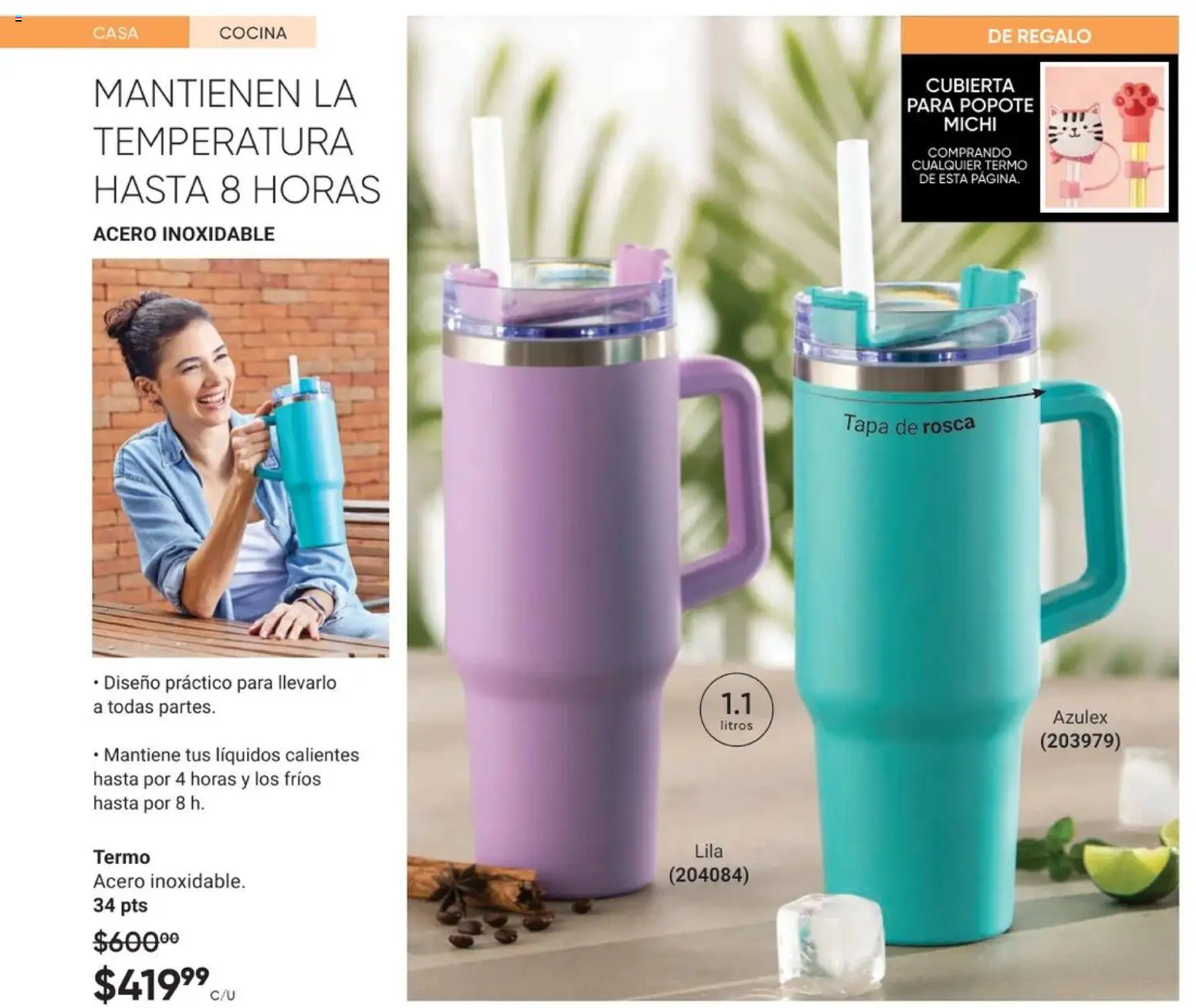 Nuevas ofertas de AVON válidas en toda la República Mexicana desde el 20.12.2025. ¡Encuentra las mejores ofertas en AVON Casa & Estilo 1 2026! | Página: 130 | Productos: Cocina, Termo