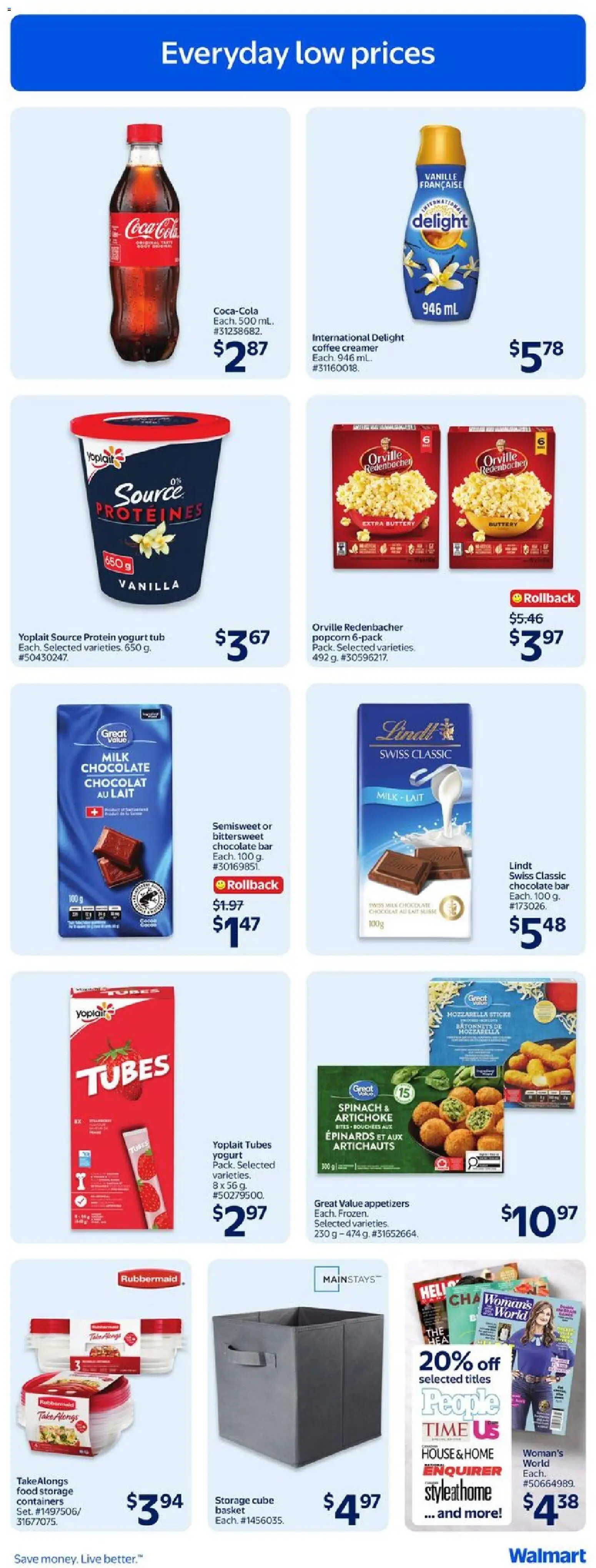 Walmart flyer valid from 23.04.2026 | Page: 7 | Products: Basket, Yogurt, Coffee, Chocolate