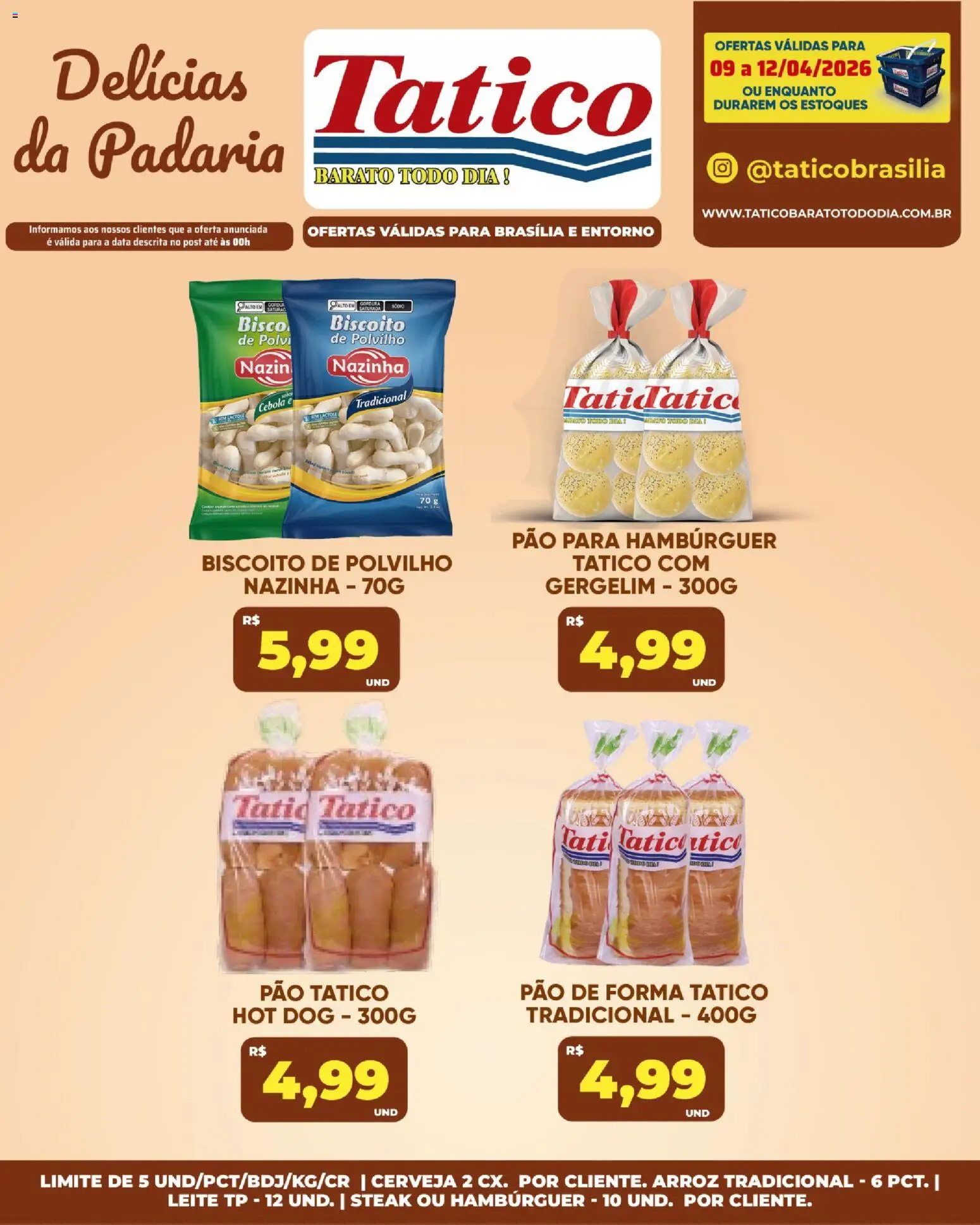 Tatico Folheto - válido de 09.04.2026 | Página: 33 | Produtos: Cebola, Leite, Cerveja, Hambúrguer