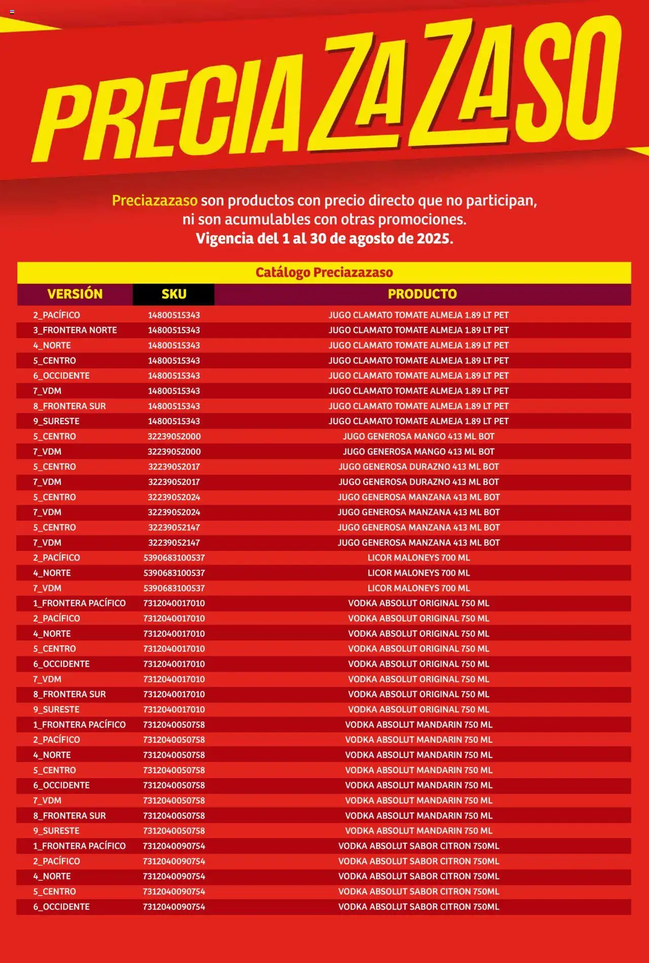 Nuevas ofertas de Soriana válidas en toda la República Mexicana desde el 01.08.2025. ¡Encuentra las mejores ofertas en Soriana - Catálogo Preciazazaso Mercado Nacional! | Página: 14 | Productos: Durazno, Manzana, Jugo, Vodka