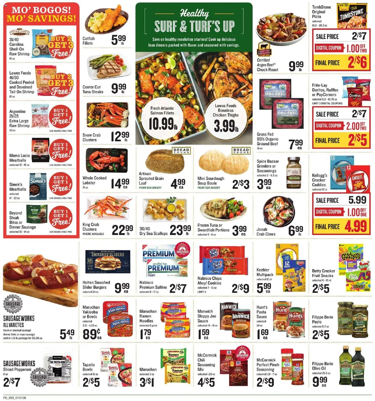 Lowes Foods Weekly Ad - GA - valid from 01.01.2026 | Page: 7 | Products: Beef, Pasta, Chips, Sausage