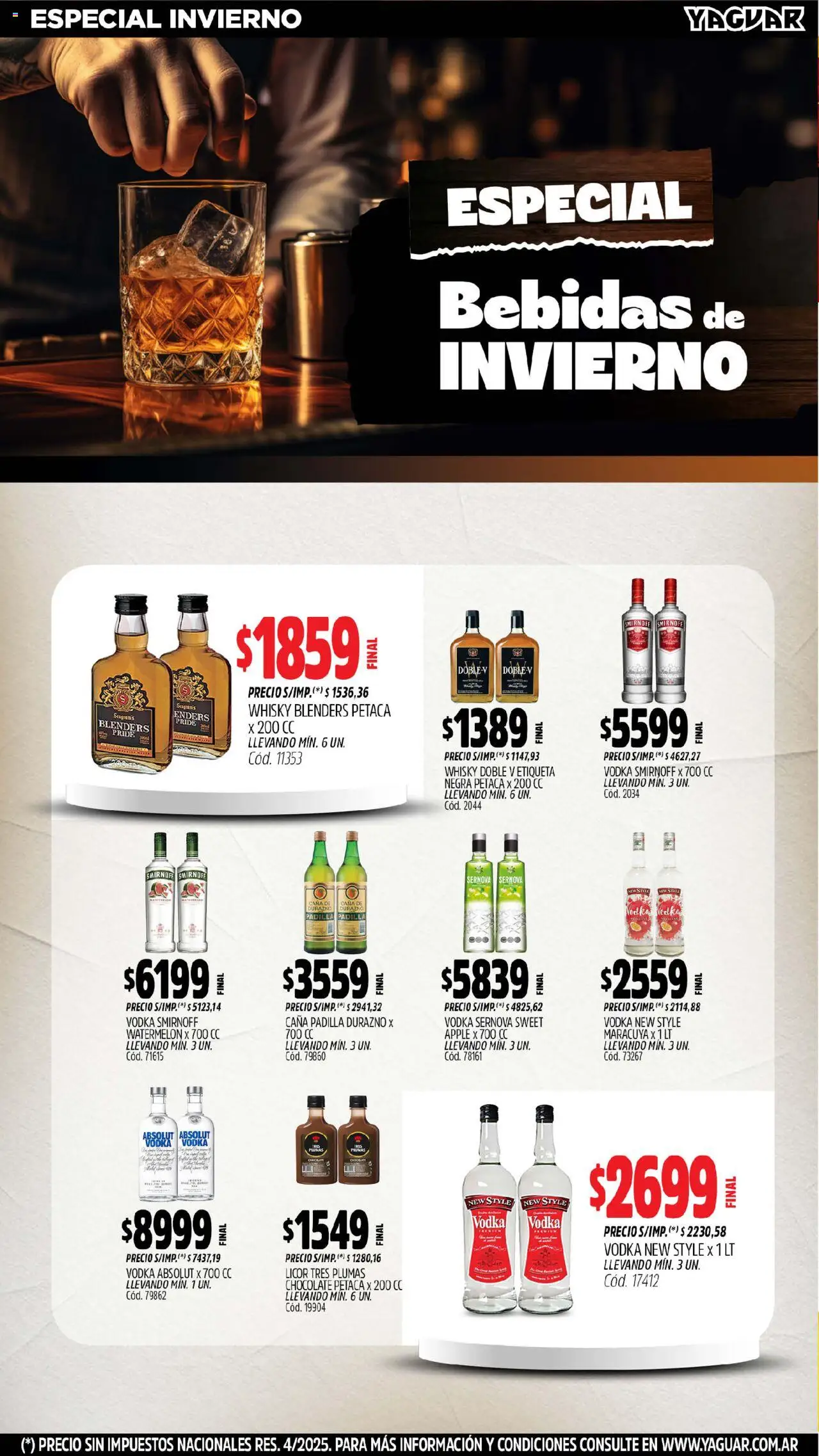 Yaguar - Jujuy │ válido desde el 04.08.2025 | Página: 4 | Productos: Vodka, Whisky, Durazno, Chocolate