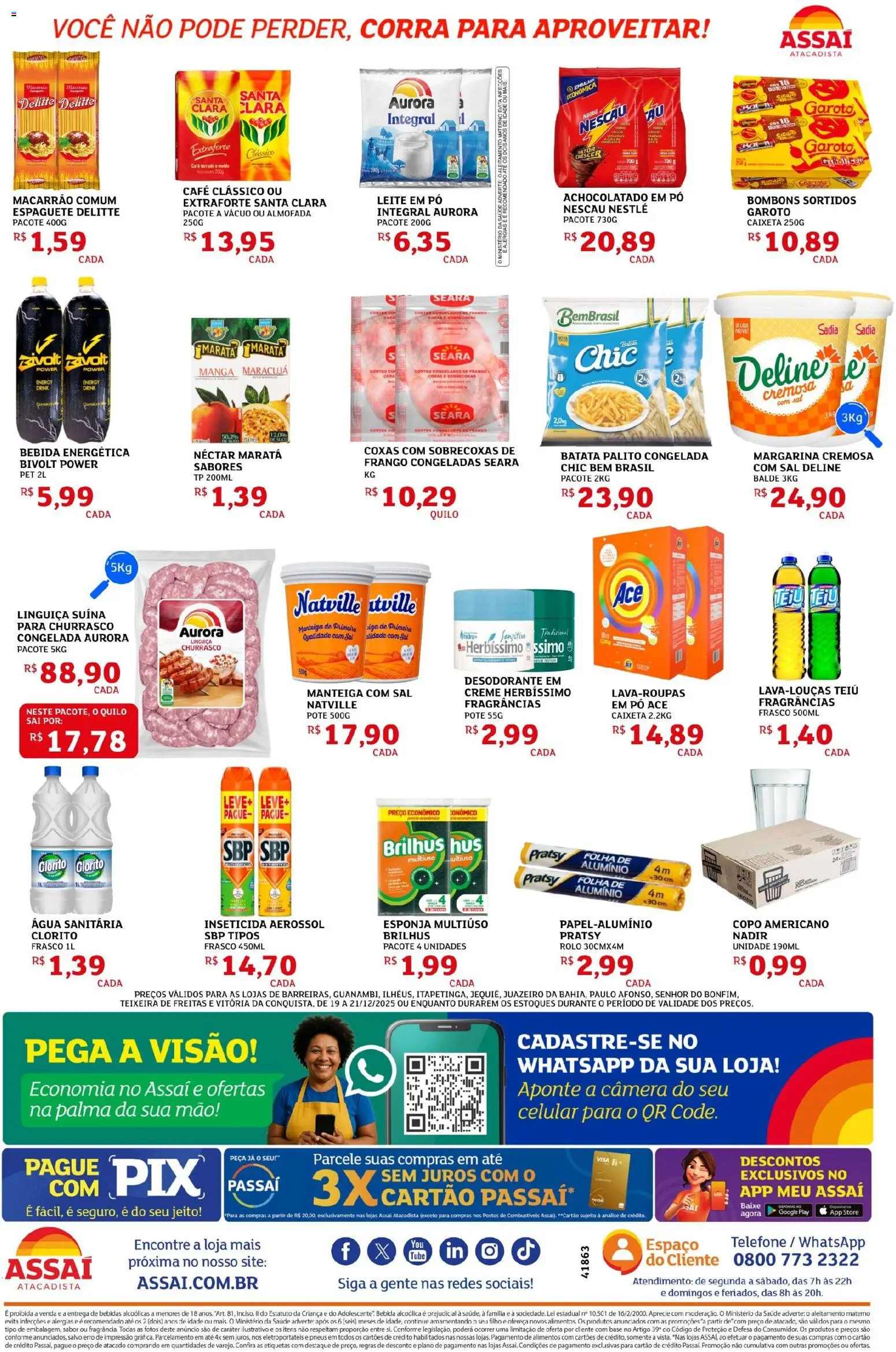 Assaí Atacadista Folheto - válido de 19.12.2025 | Página: 2 | Produtos: Maracujá, Nescau, Almofada, Batata