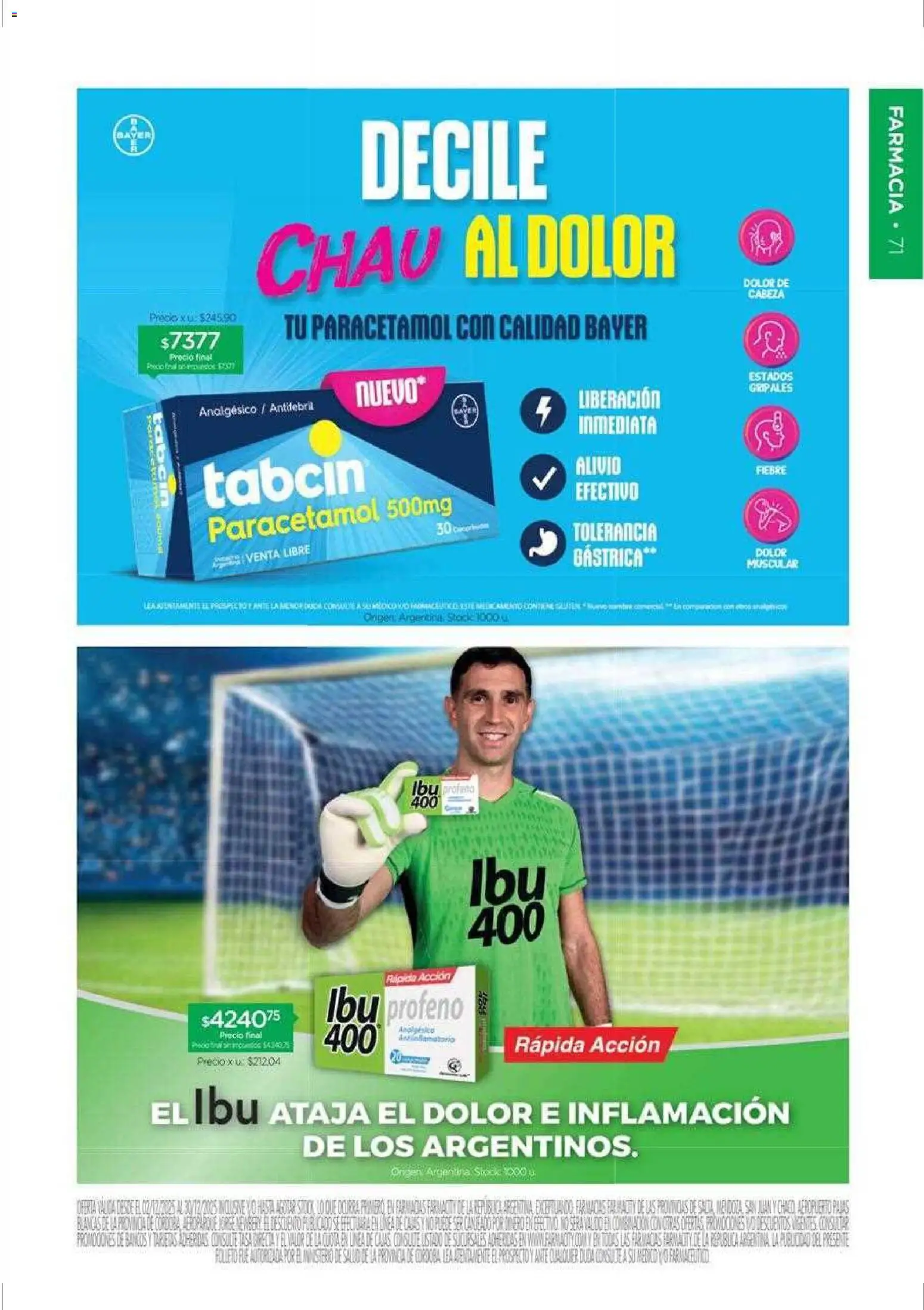 Farmacity catálogo │ válido desde el 02.12.2025 | Página: 71 | Productos: Dije, Analgésico