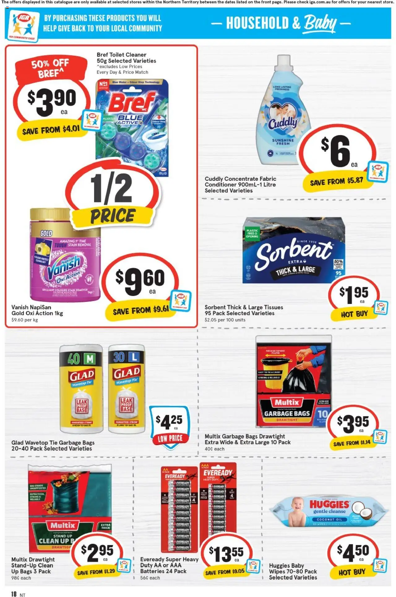 IGA catalogue - valid from 20.08.2025 | Page: 14 | Products: Toilet, Conditioner, Garbage bags, Tie