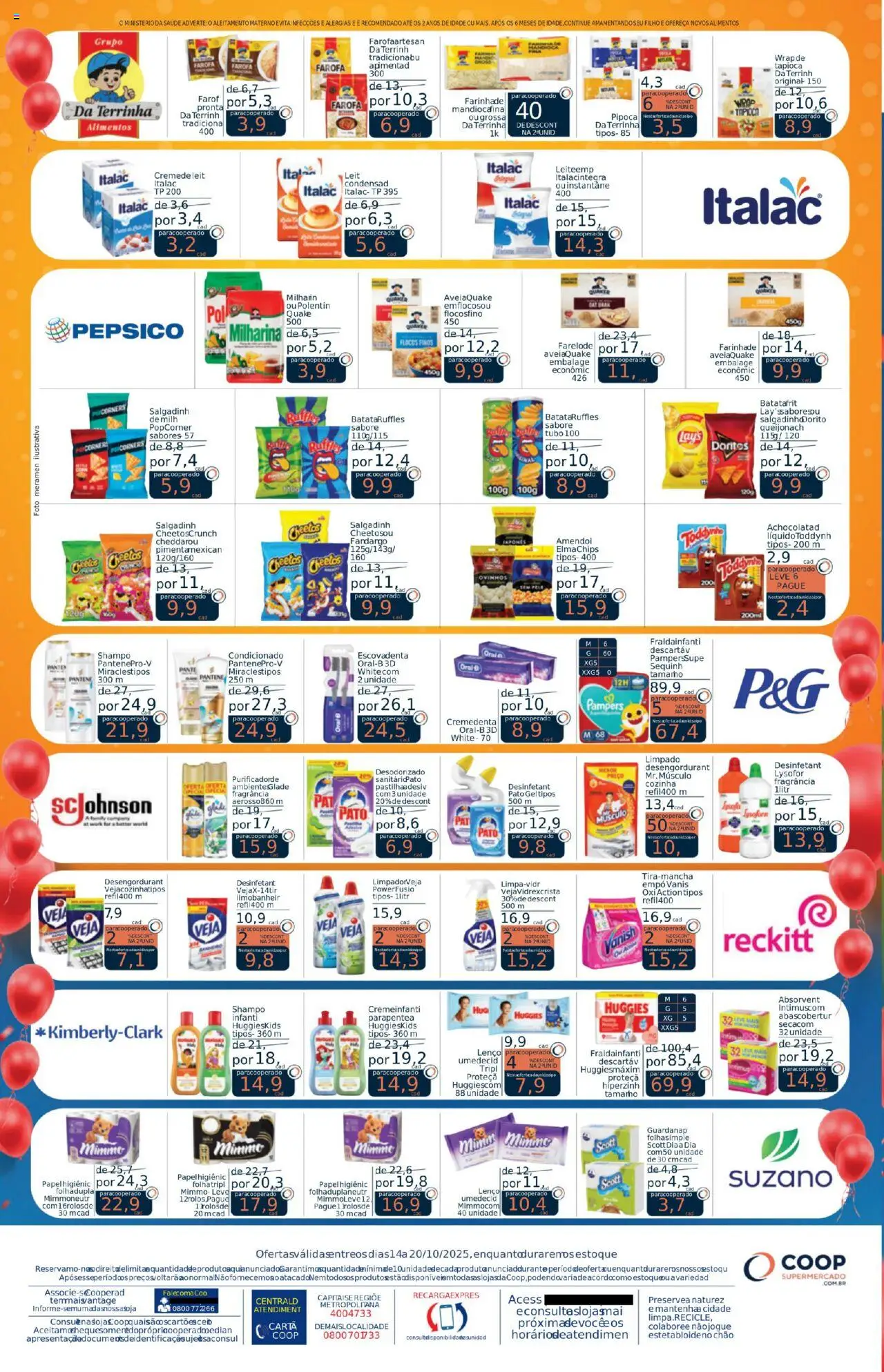 Coop Folheto - válido de 14.10.2025 | Página: 8 | Produtos: Fragrância, Flocos, Farofa, Pipoca