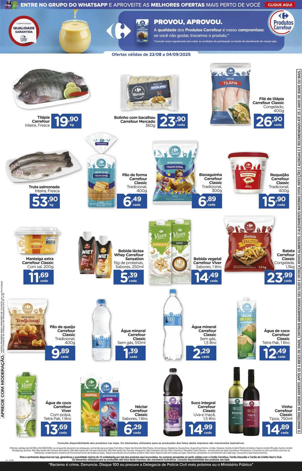 Carrefour Folheto - válido de 22.08.2025 | Página: 15 | Produtos: Pão, Pão de forma, Água mineral, Batata