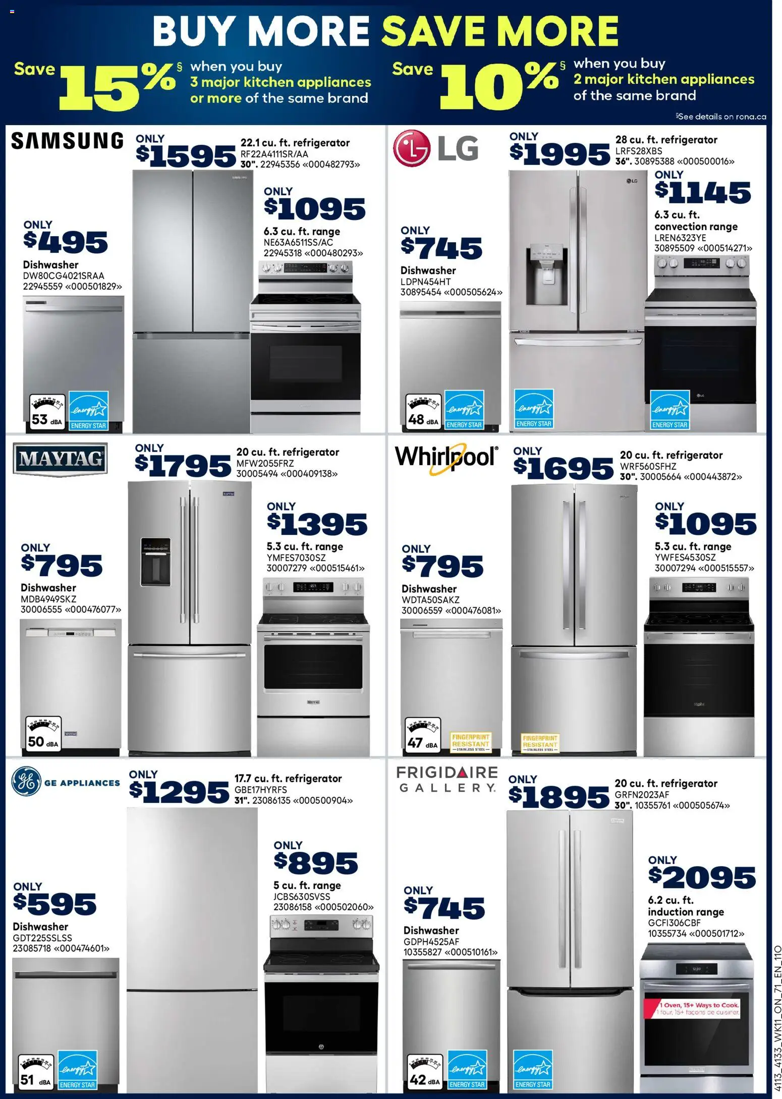 Rona flyer valid from 09.04.2026 | Page: 20 | Products: Refrigerator, Dishwasher