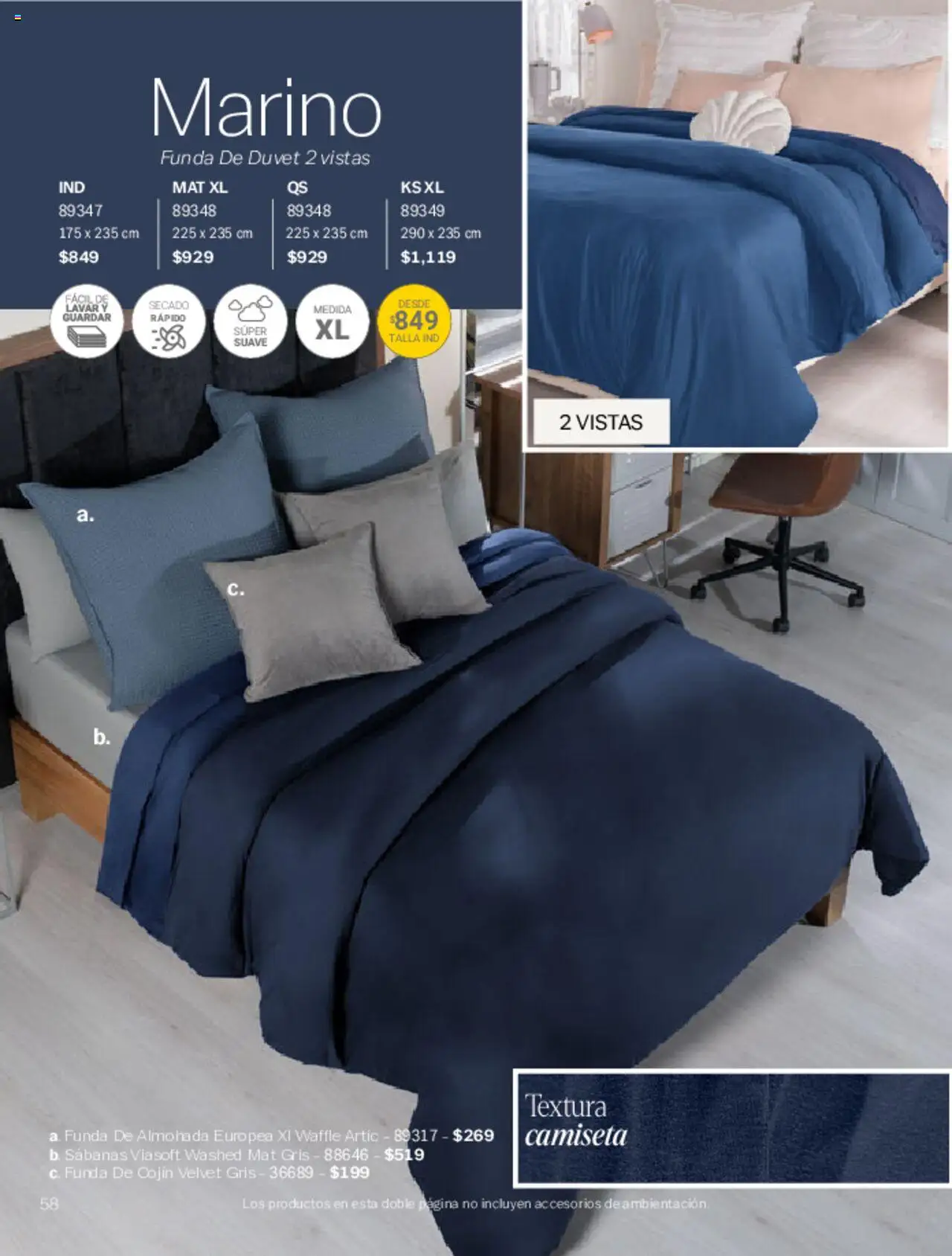 Nuevas ofertas de Vianney válidas en toda la República Mexicana desde el 07.03.2025. ¡Encuentra las mejores ofertas en Vianney catálogo Primavera! | Página: 60 | Productos: Funda de almohada, Almohada, Sabanas, Camiseta