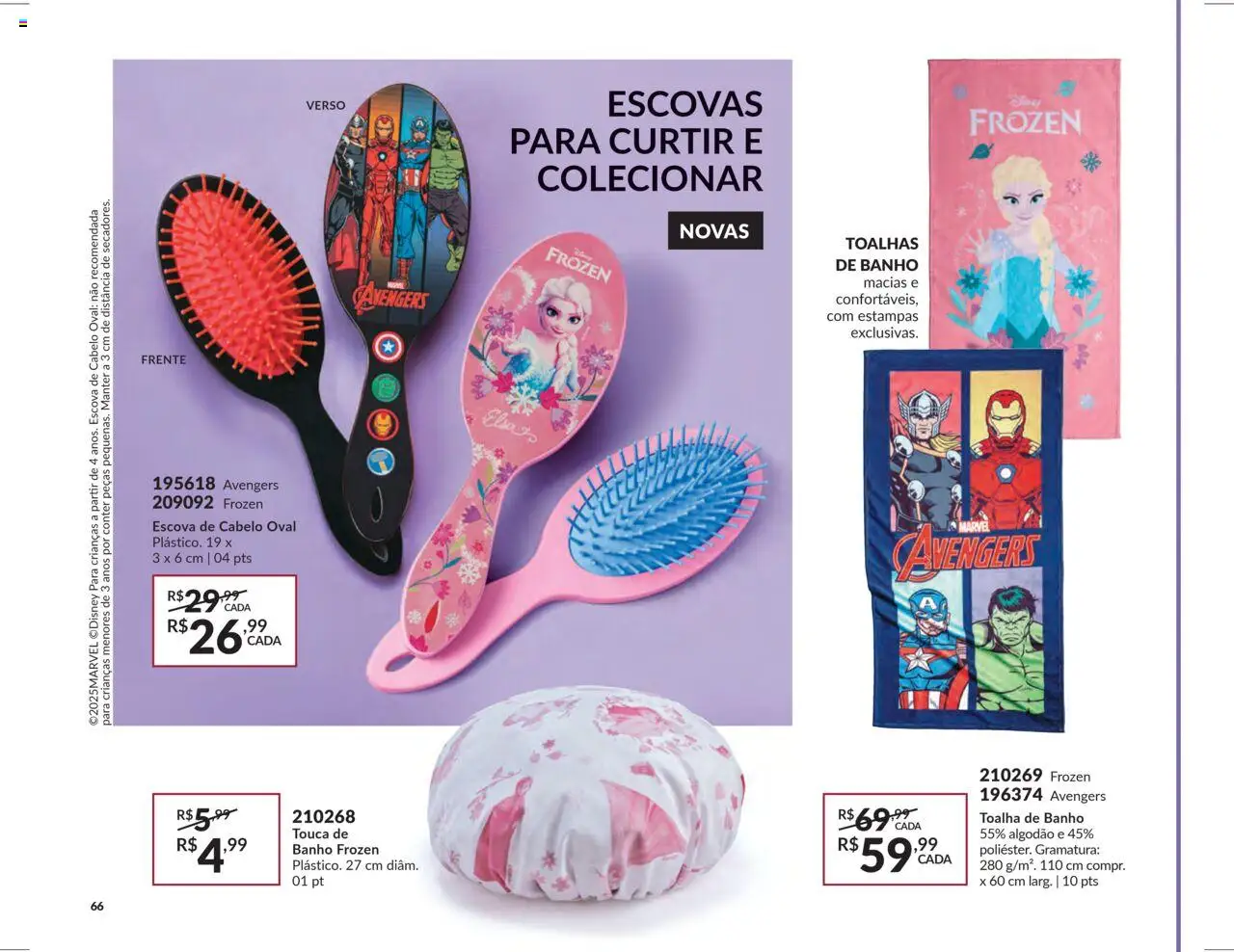 Avon Folheto - válido de 07.10.2025 | Página: 66 | Produtos: Touca, Escova, Escova de cabelo, Algodão