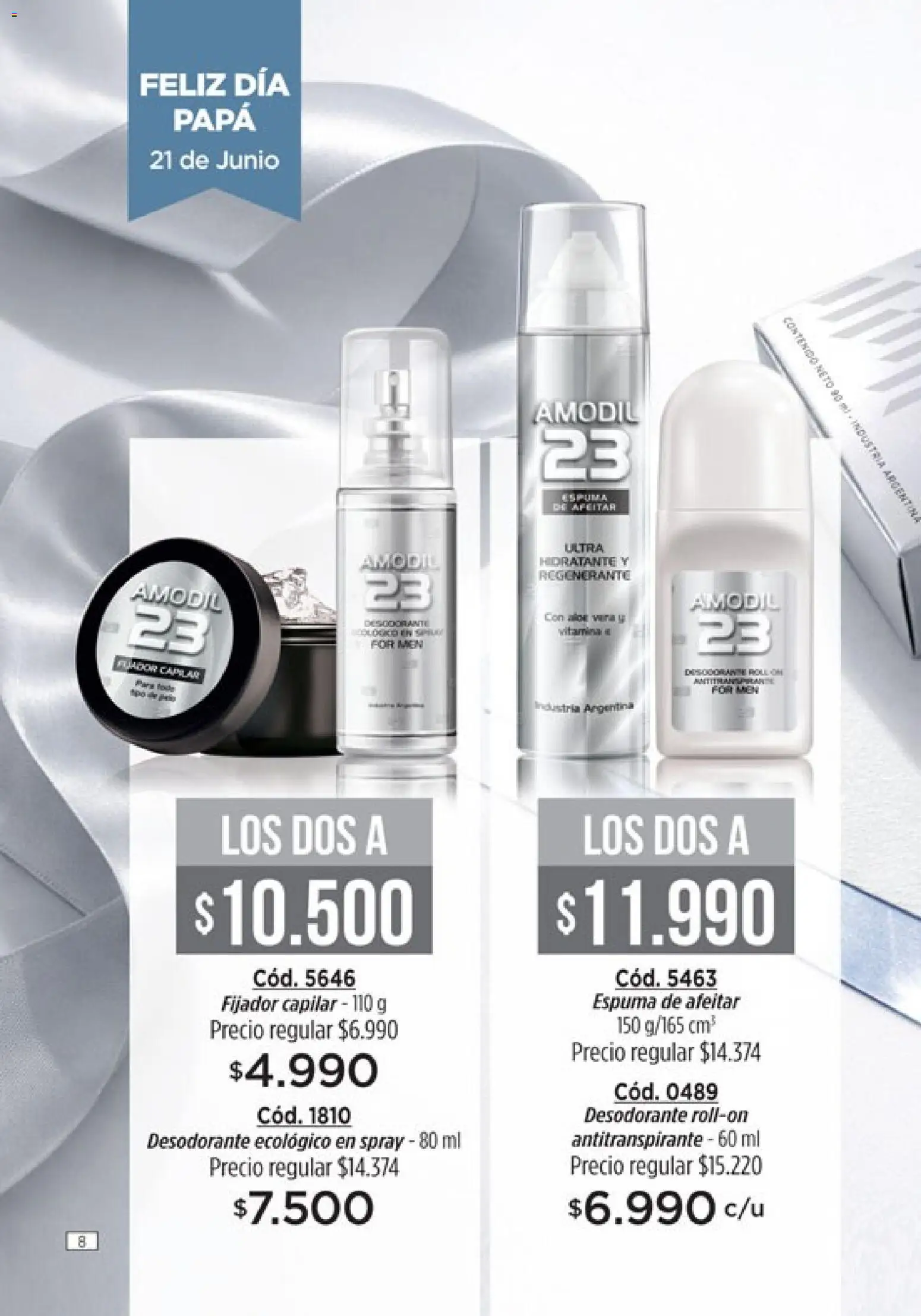 Amodil - Campaña 8 │ válido desde el 08.04.2026 | Página: 8 | Productos: Papa, Espuma de afeitar, Fijador, Espuma