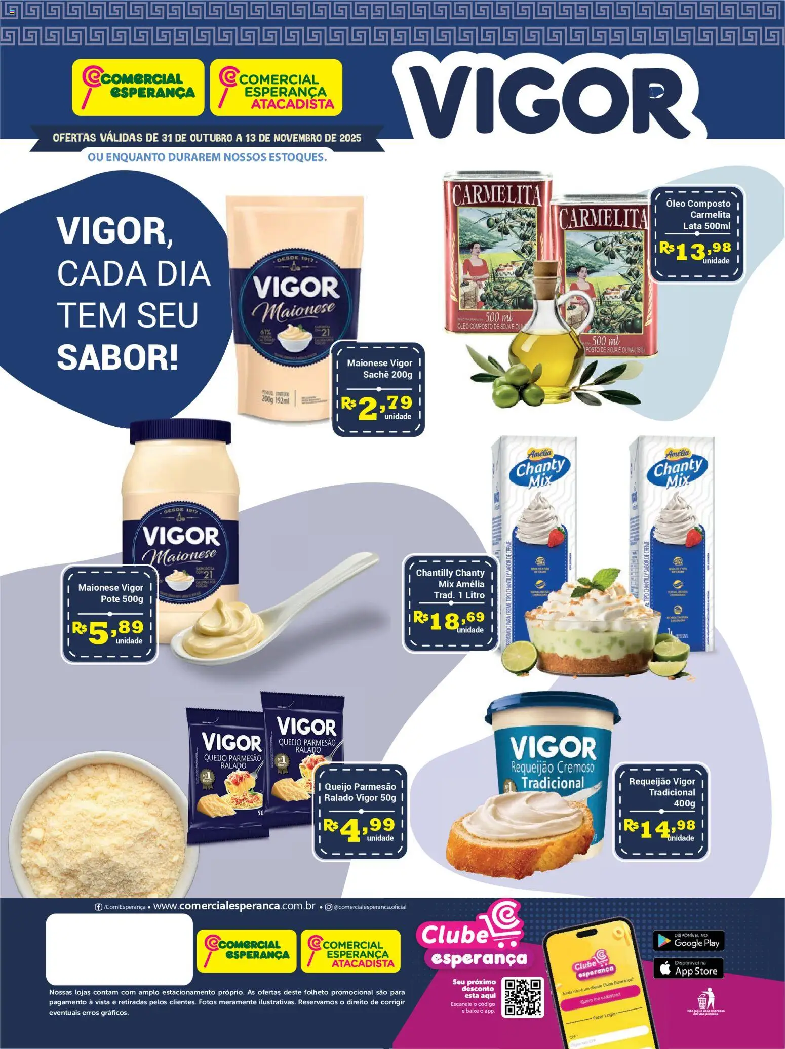 Comercial Esperança Folheto - válido de 31.10.2025 | Página: 2 | Produtos: Maionese vigor, Queijo, Creme, Maionese