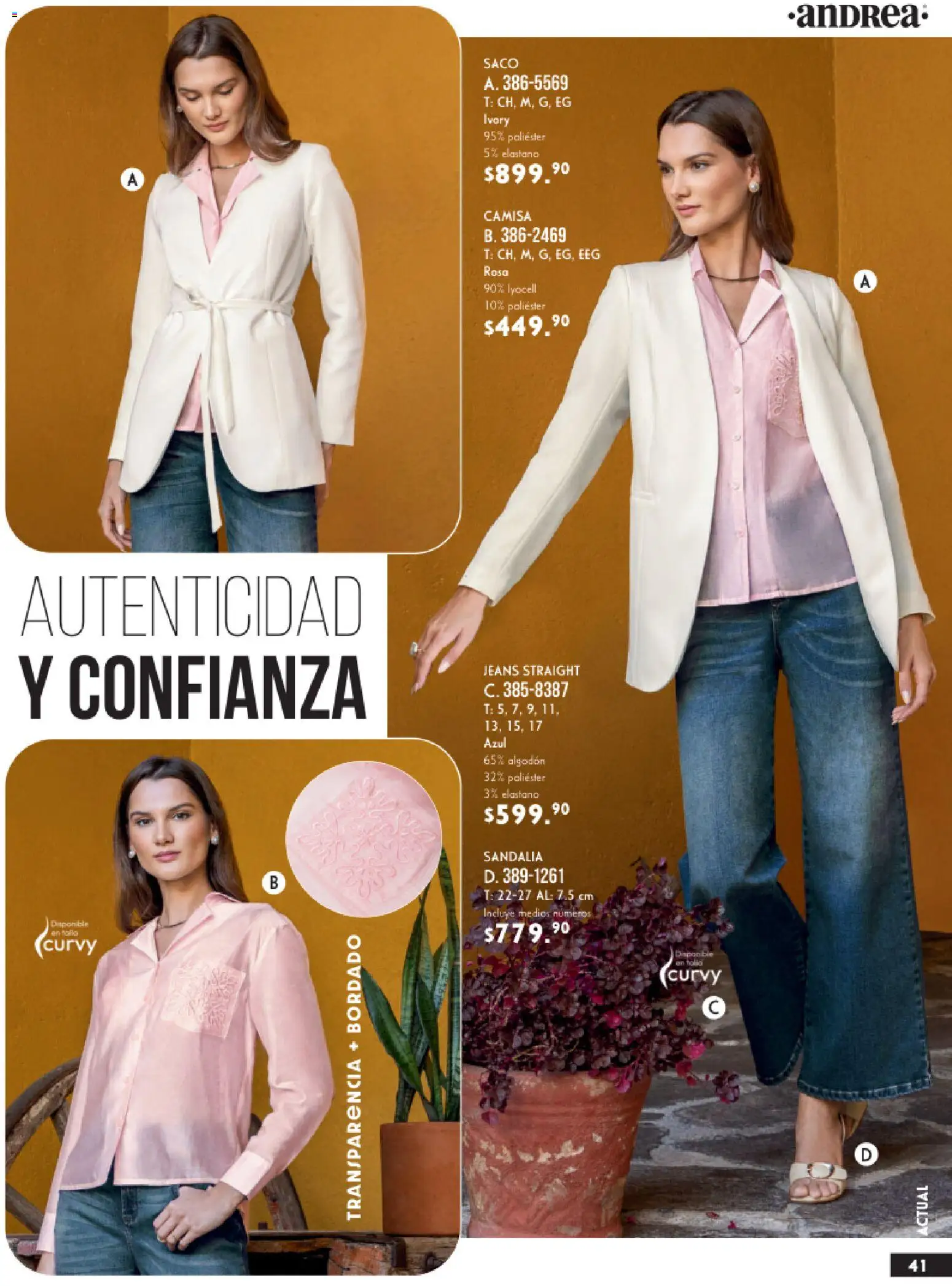 Nuevas ofertas de Andrea válidas en toda la República Mexicana desde el 25.01.2026. ¡Encuentra las mejores ofertas en Andrea catálogo Vestir! | Página: 41 | Productos: Camisa, Algodón