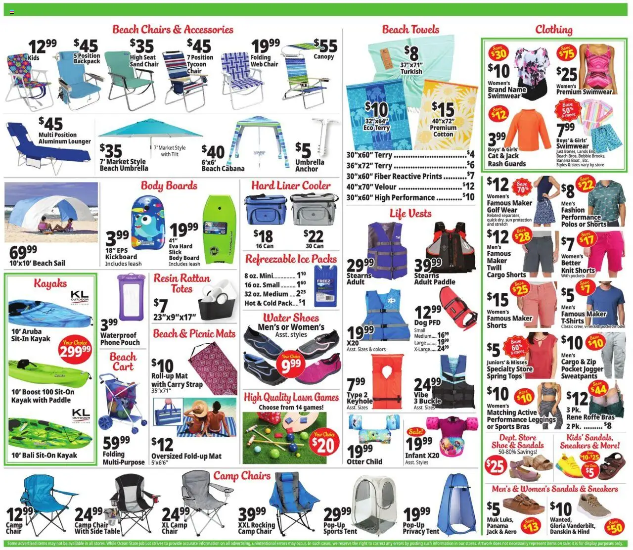 Ocean State Job Lot Weekly Ad - CT - valid from 10.07.2025 | Page: 4 | Products: Table, Tent, Shorts, Water