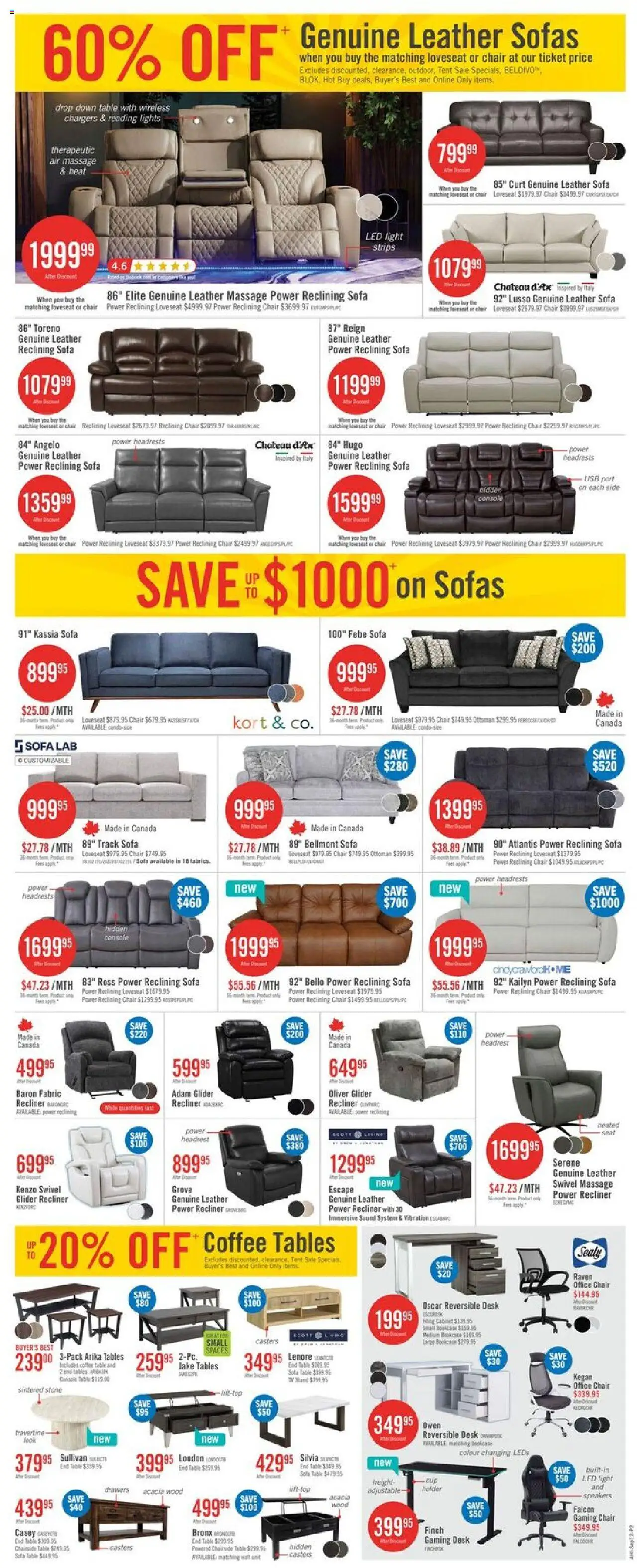 The Brick flyer valid from 12.09.2025 | Page: 3 | Products: Tv, Sofa, Chair, Coffee