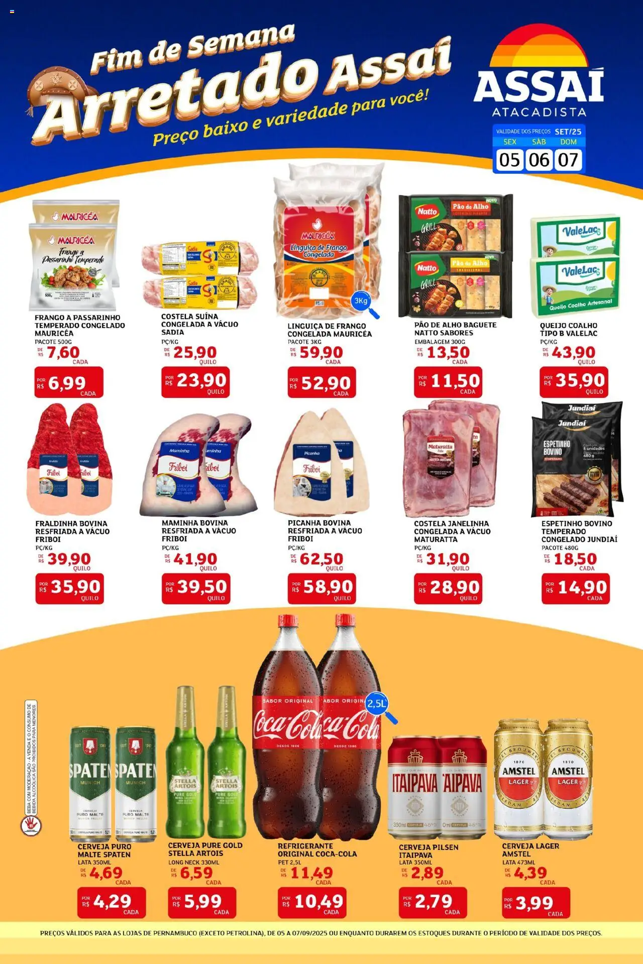 Assaí Atacadista Folheto - válido de 05.09.2025 | Página: 1 | Produtos: Queijo, Cerveja, Bebida, Frango