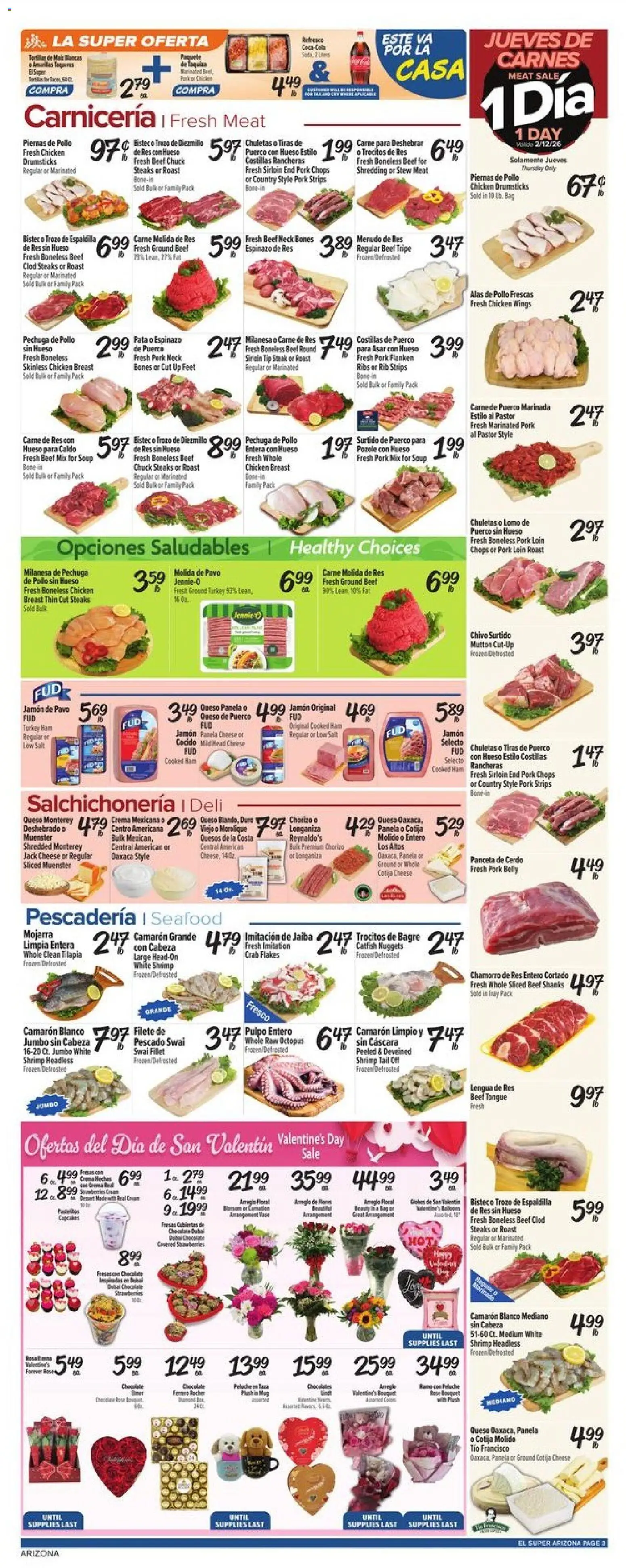 El Super Weekly Ad - AK - valid from 11.02.2026 | Page: 3 | Products: Ham, Chicken meat, Beef, Flakes