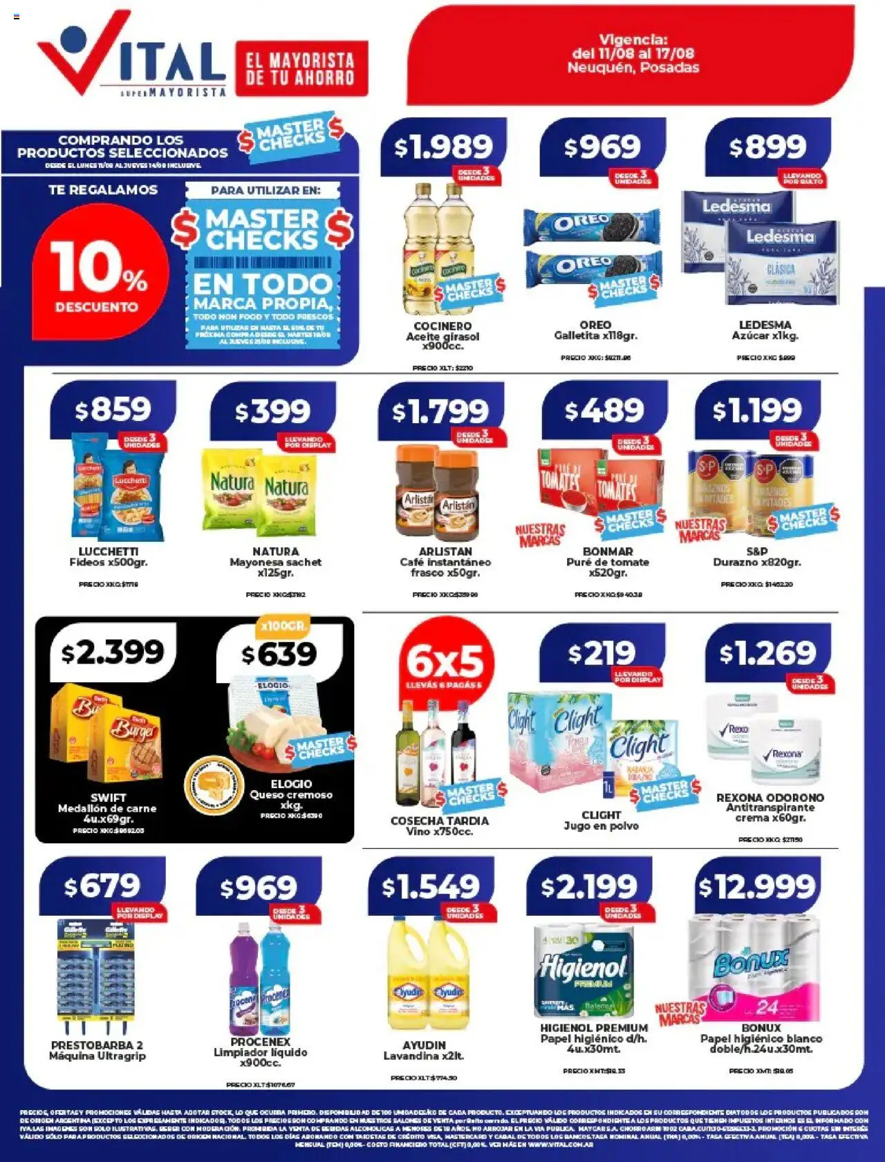 Vital ofertas - Neuquén │ válido desde el 11.08.2025 | Página: 1 | Productos: Lavandina, Frasco, Café, Jugo