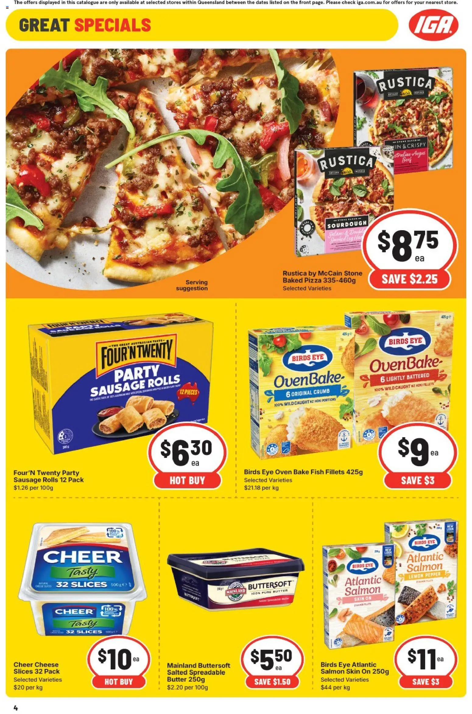 IGA catalogue - valid from 07.01.2026 | Page: 7 | Products: Butter, Pizza, Fish, Sausage