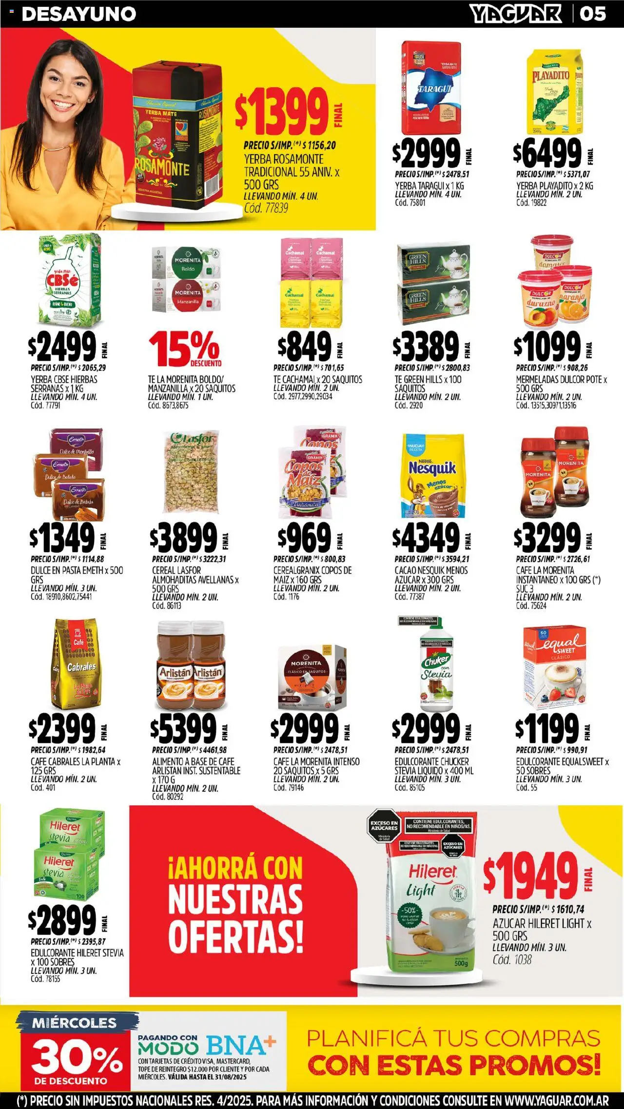 Yaguar - General Roca │ válido desde el 18.08.2025 | Página: 5 | Productos: Mate, Durazno, Té, Planta